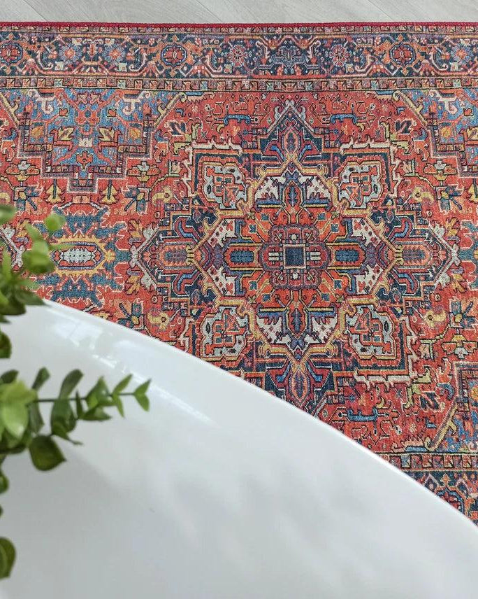 Pawla Turkish Vintage Heriz Red Rug