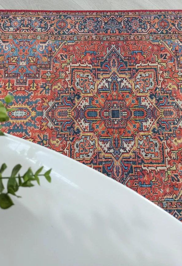 Pawla Turkish Vintage Heriz Red Rug