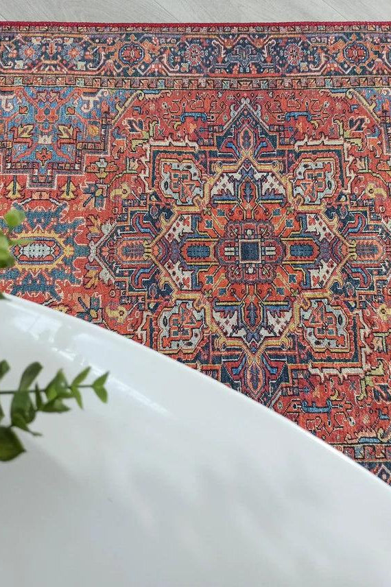 Pawla Turkish Vintage Heriz Red Rug