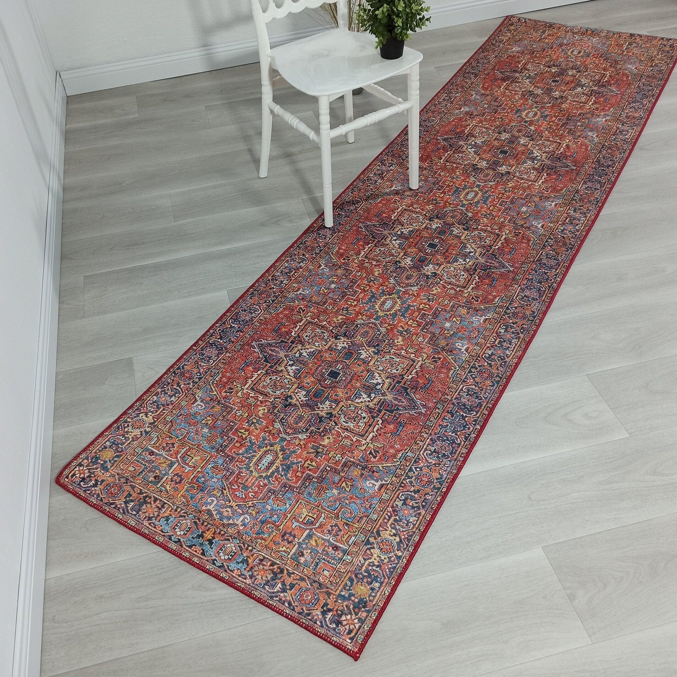Pawla Turkish Vintage Heriz Red Rug