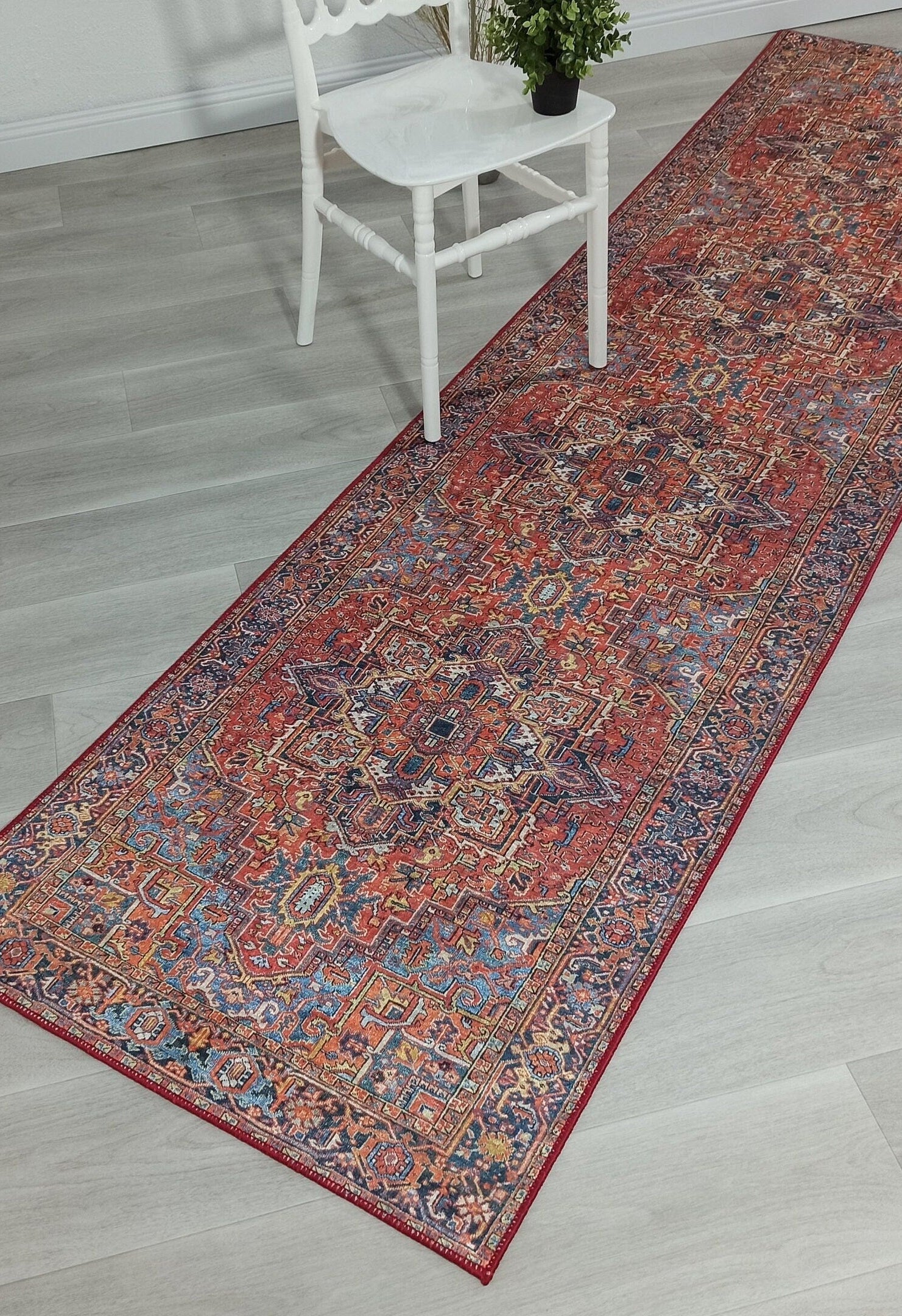 Pawla Turkish Vintage Heriz Red Rug