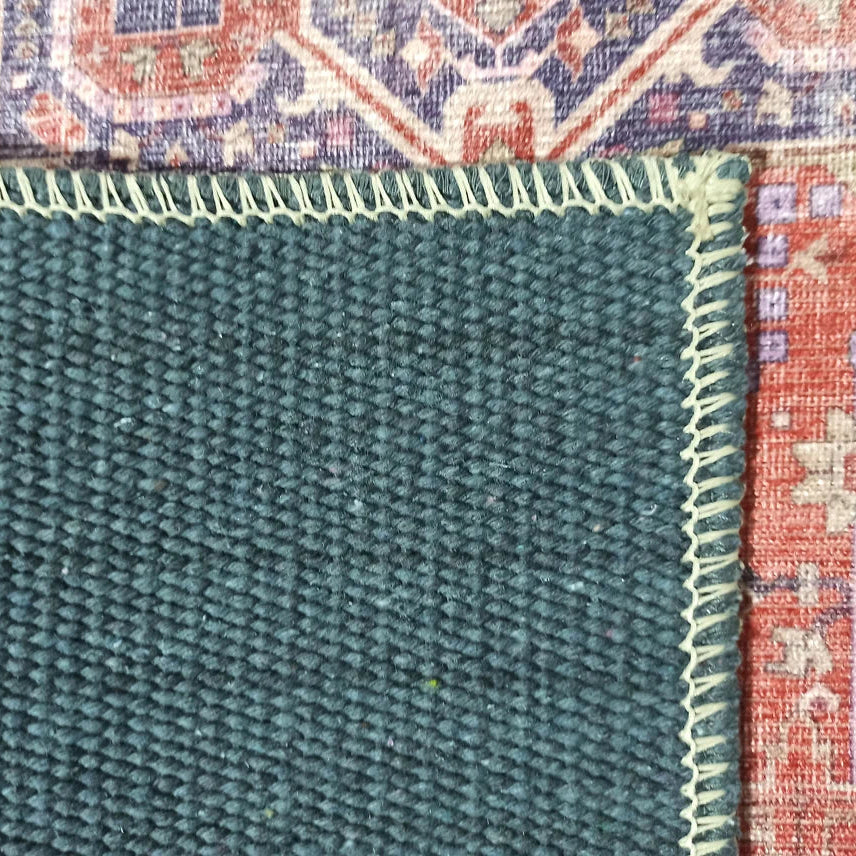 Lory Antique Red Blue Medallion Runner Rug