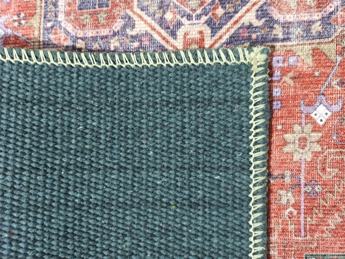 Lory Antique Red Blue Medallion Runner Rug