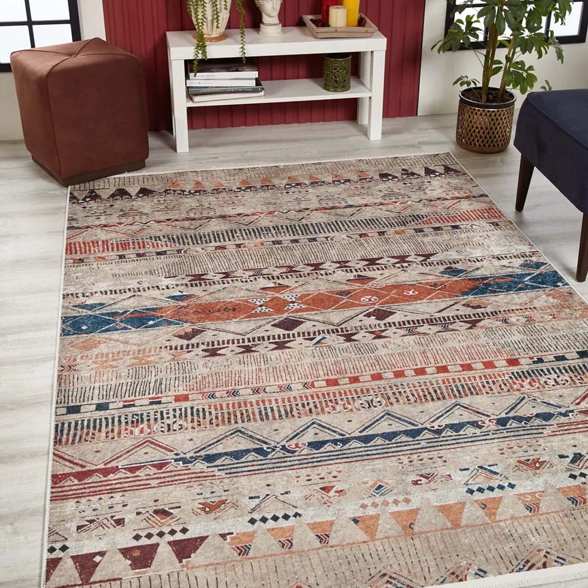 Lupa Turkish Kilim Gray Beige Rug