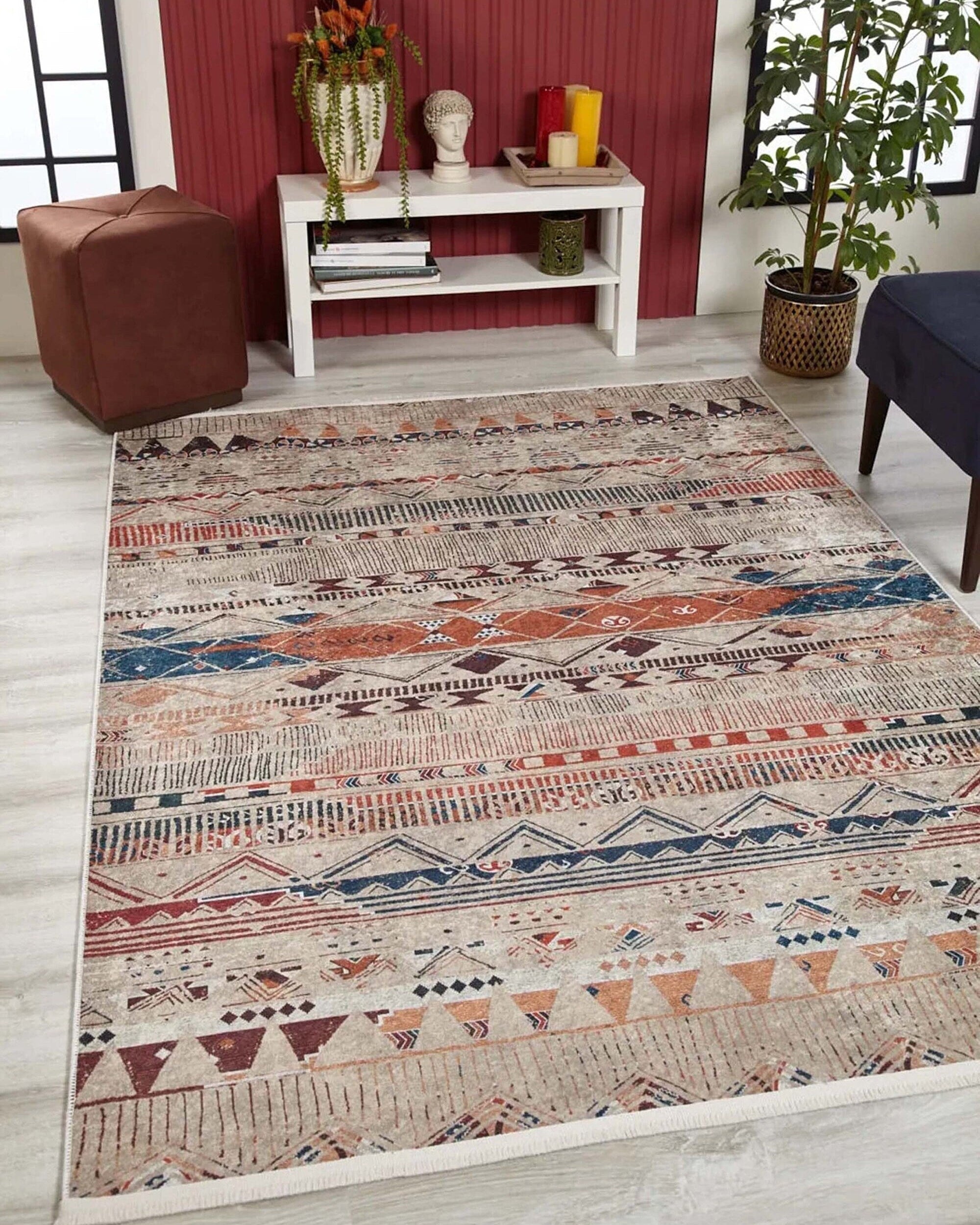 Lupa Turkish Kilim Gray Beige Rug