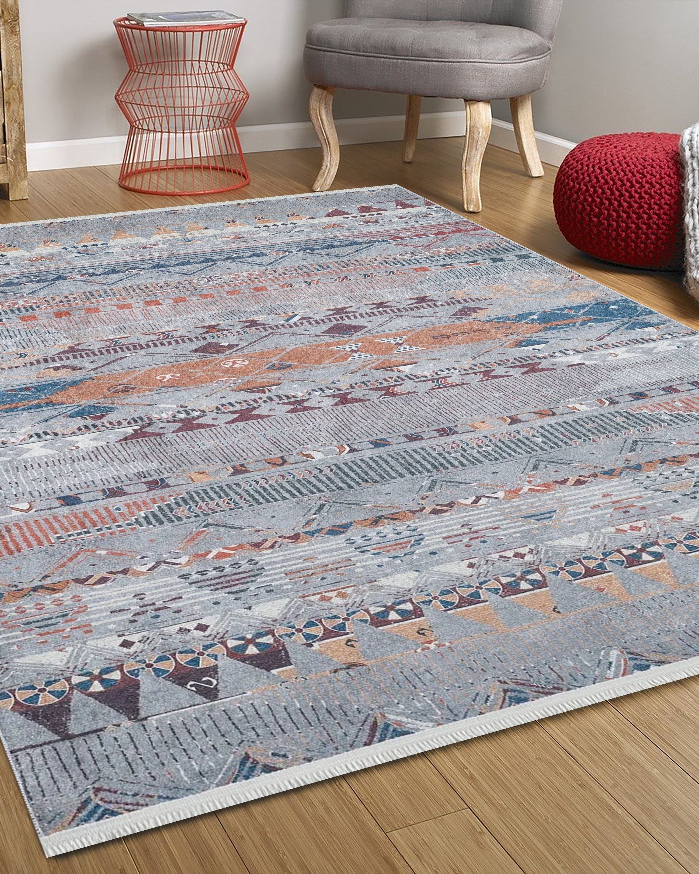 Lupa Turkish Kilim Gray Beige Rug