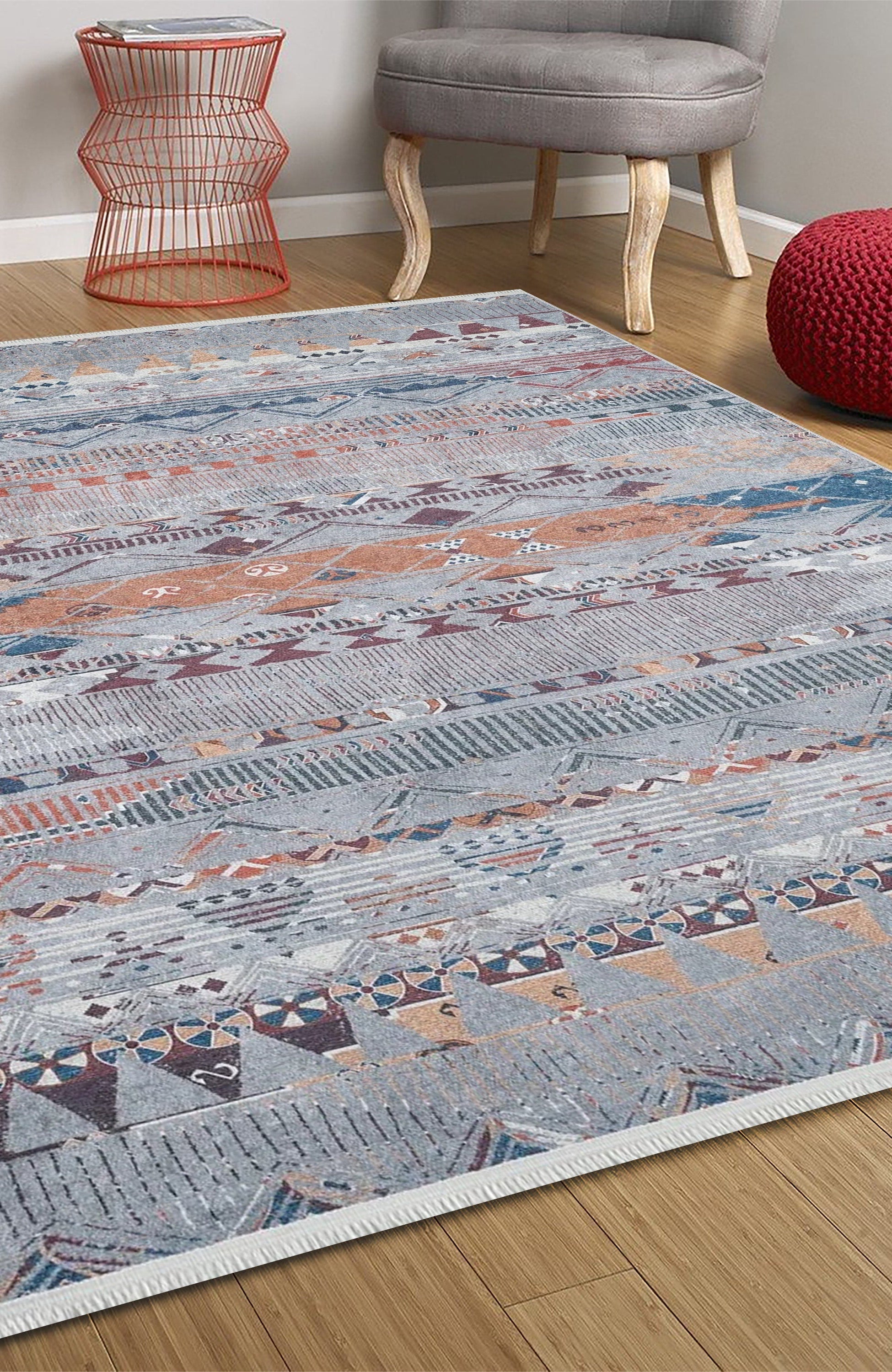 Lupa Turkish Kilim Gray Beige Rug