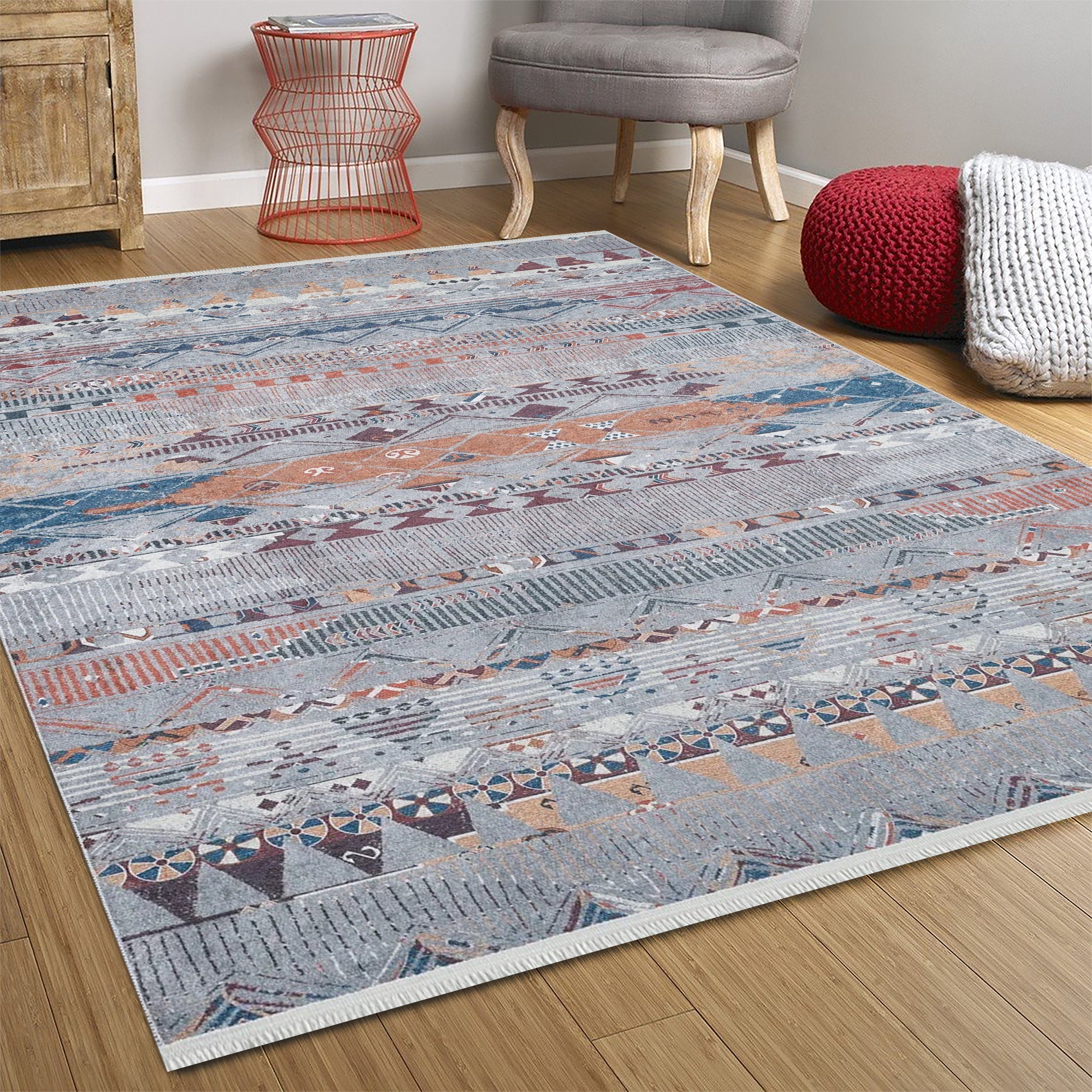 Lupa Turkish Kilim Gray Beige Rug