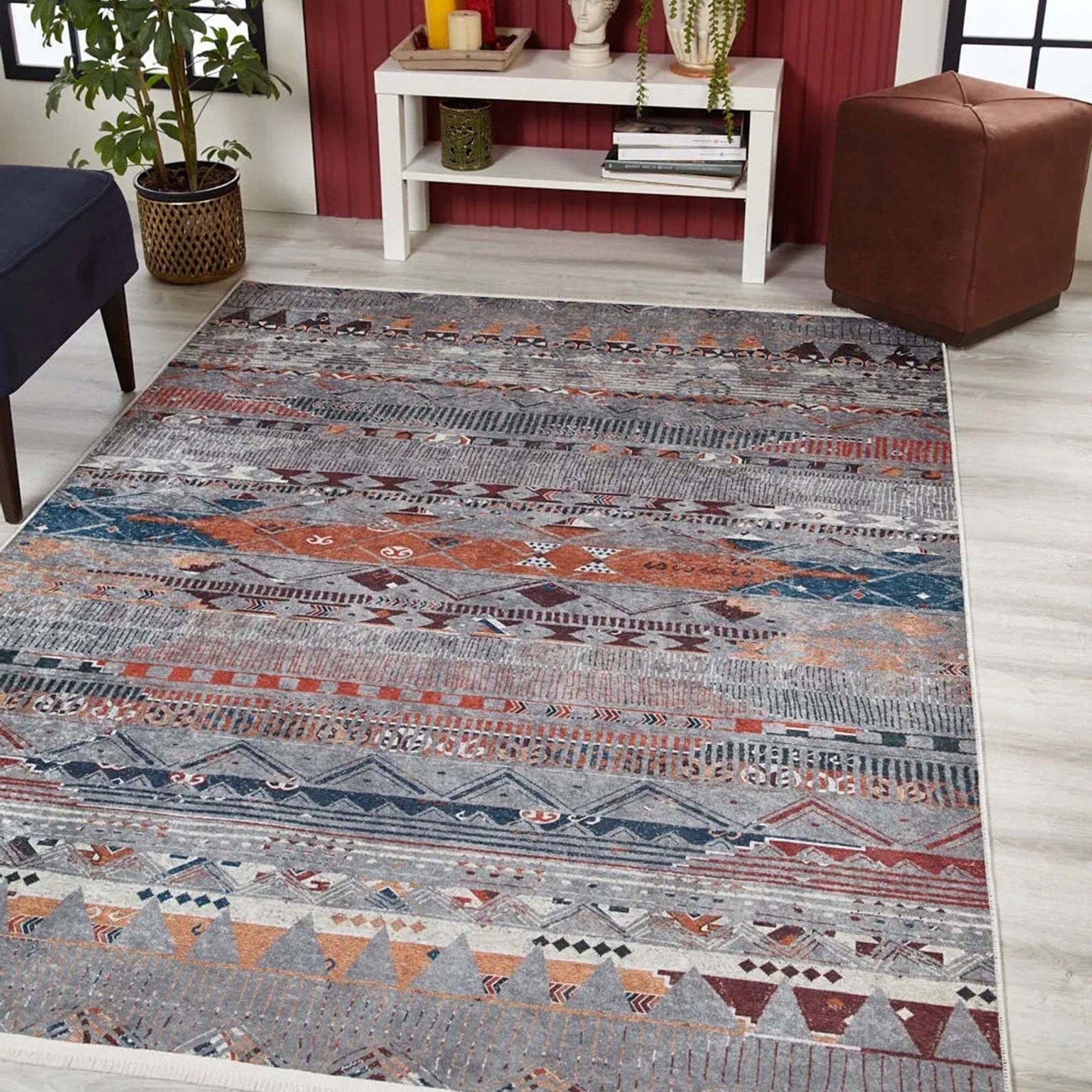Lupa Turkish Kilim Gray Beige Rug