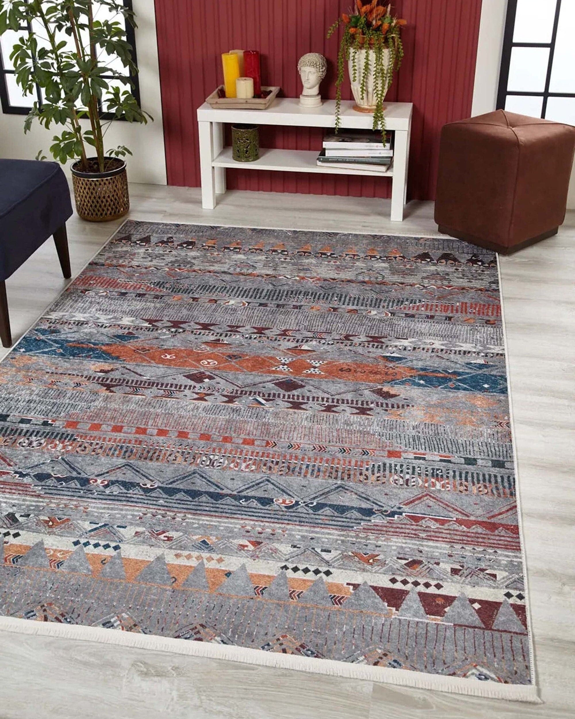 Lupa Turkish Kilim Gray Beige Rug