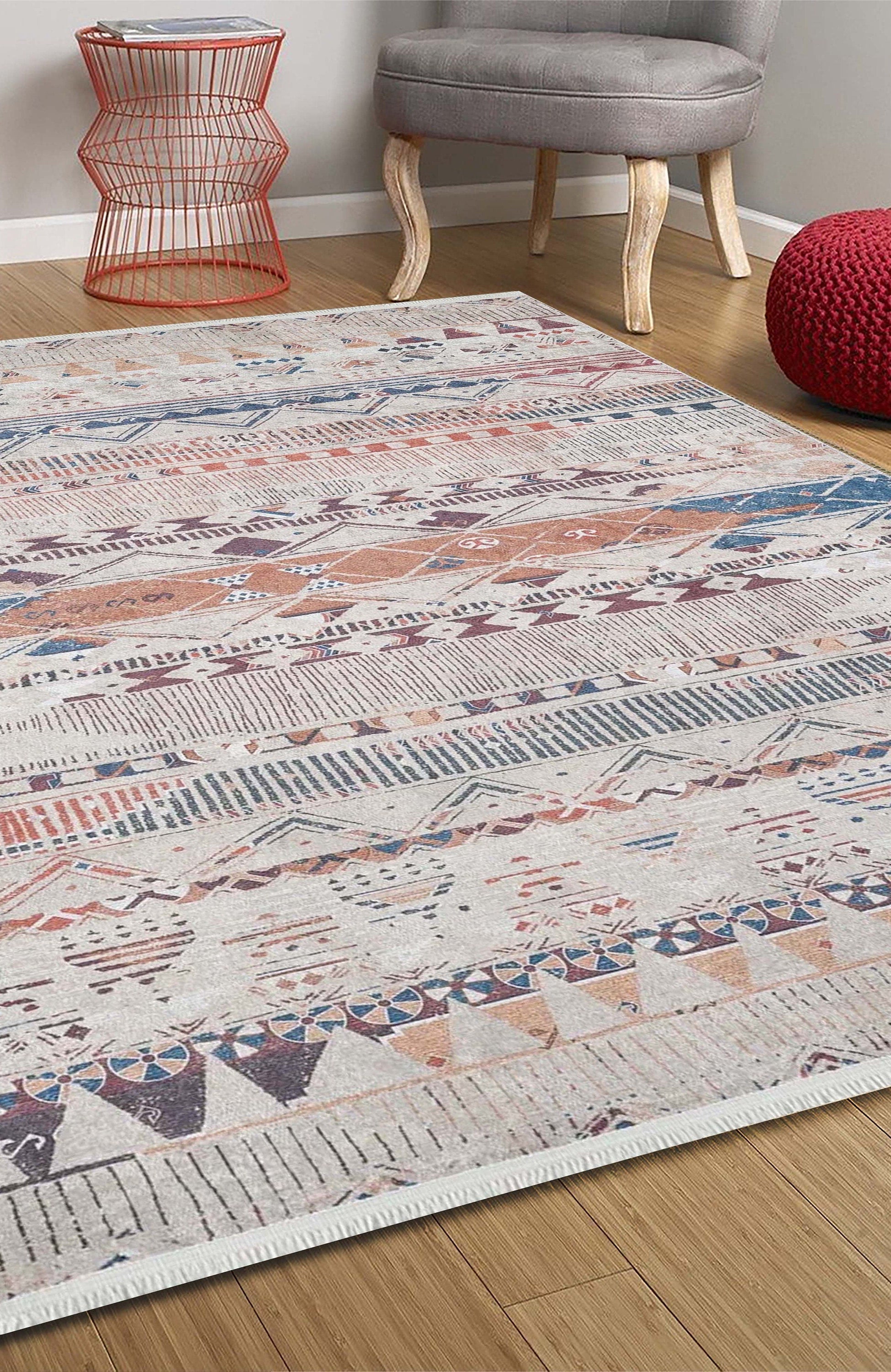 Lupa Turkish Kilim Gray Beige Rug