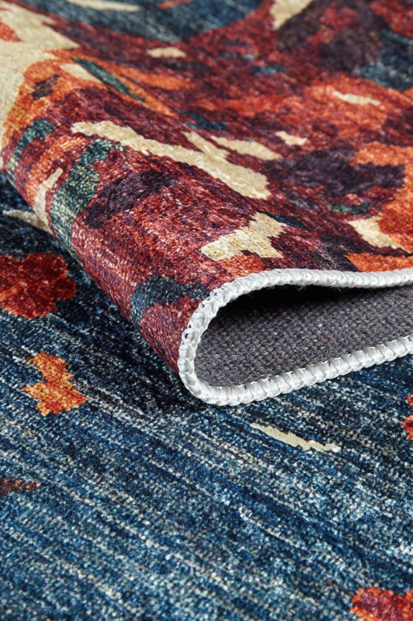 Luxa Modern Red Beige Blue Orange Rug