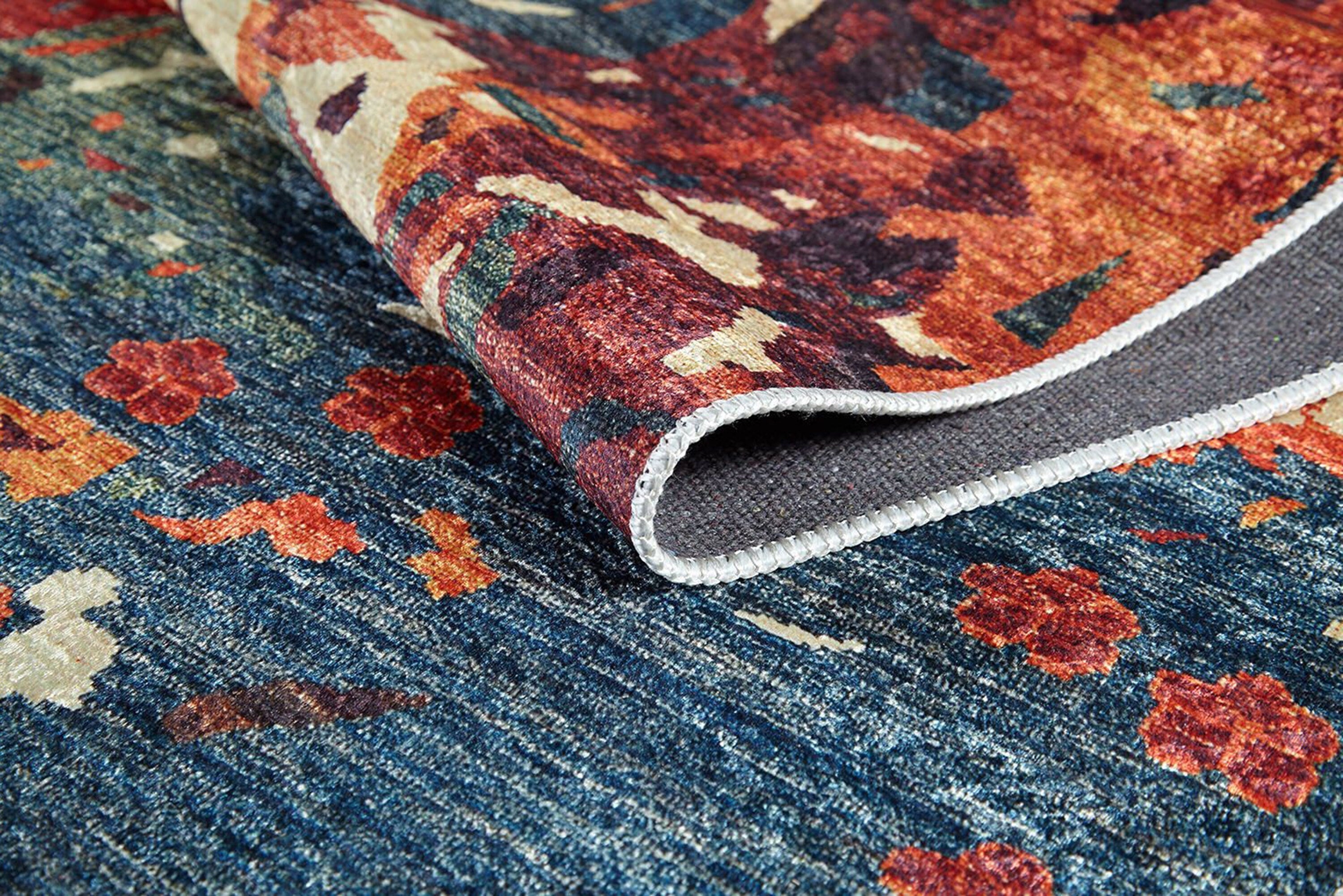 Luxa Modern Red Beige Blue Orange Rug