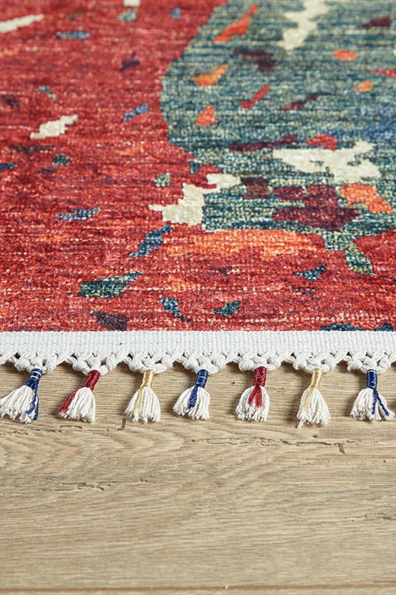 Luxa Modern Red Beige Blue Orange Rug