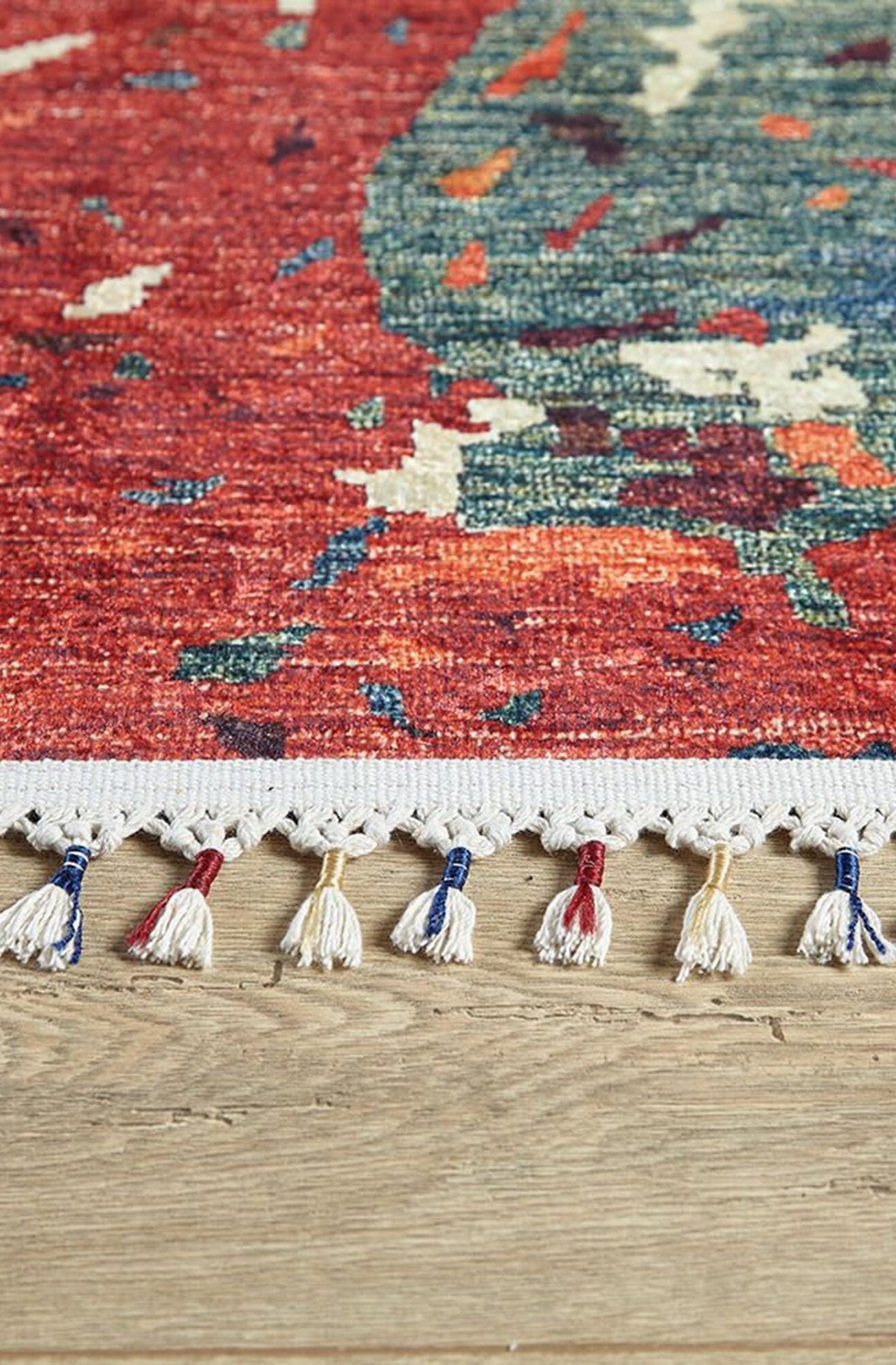 Luxa Modern Red Beige Blue Orange Rug