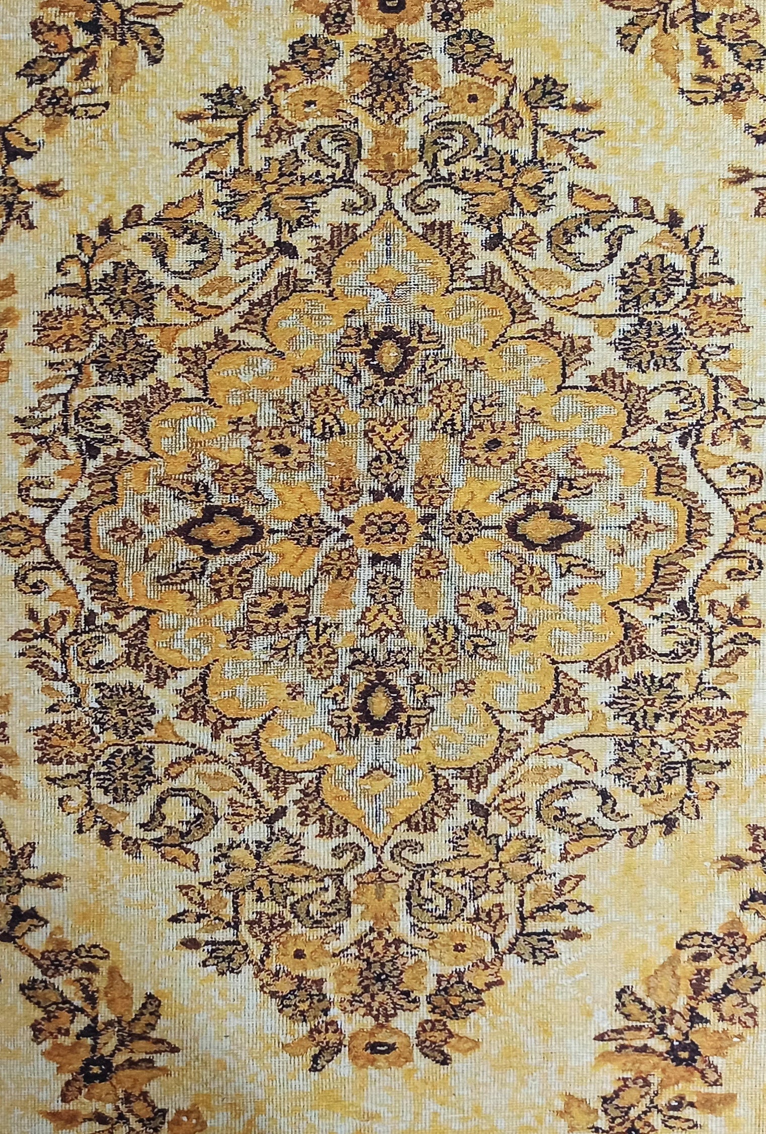 Lydia Rug Turkish faded yellow & Black Rug