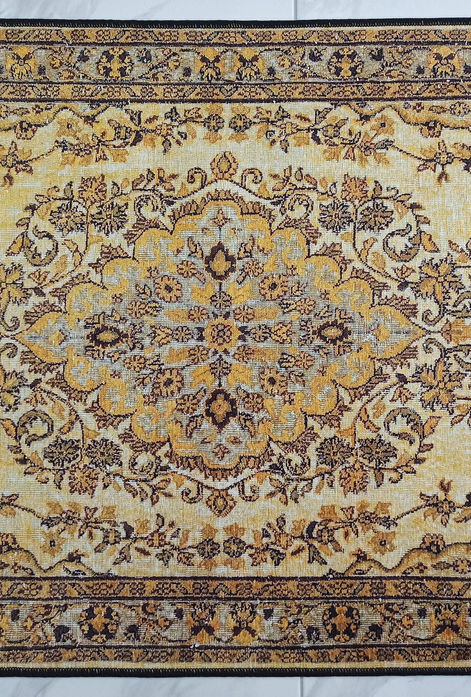 Lydia Rug Turkish faded yellow & Black Rug