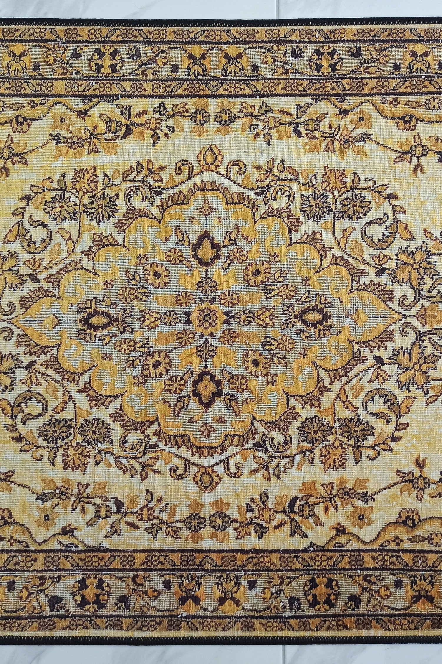 Lydia Rug Turkish faded yellow & Black Rug