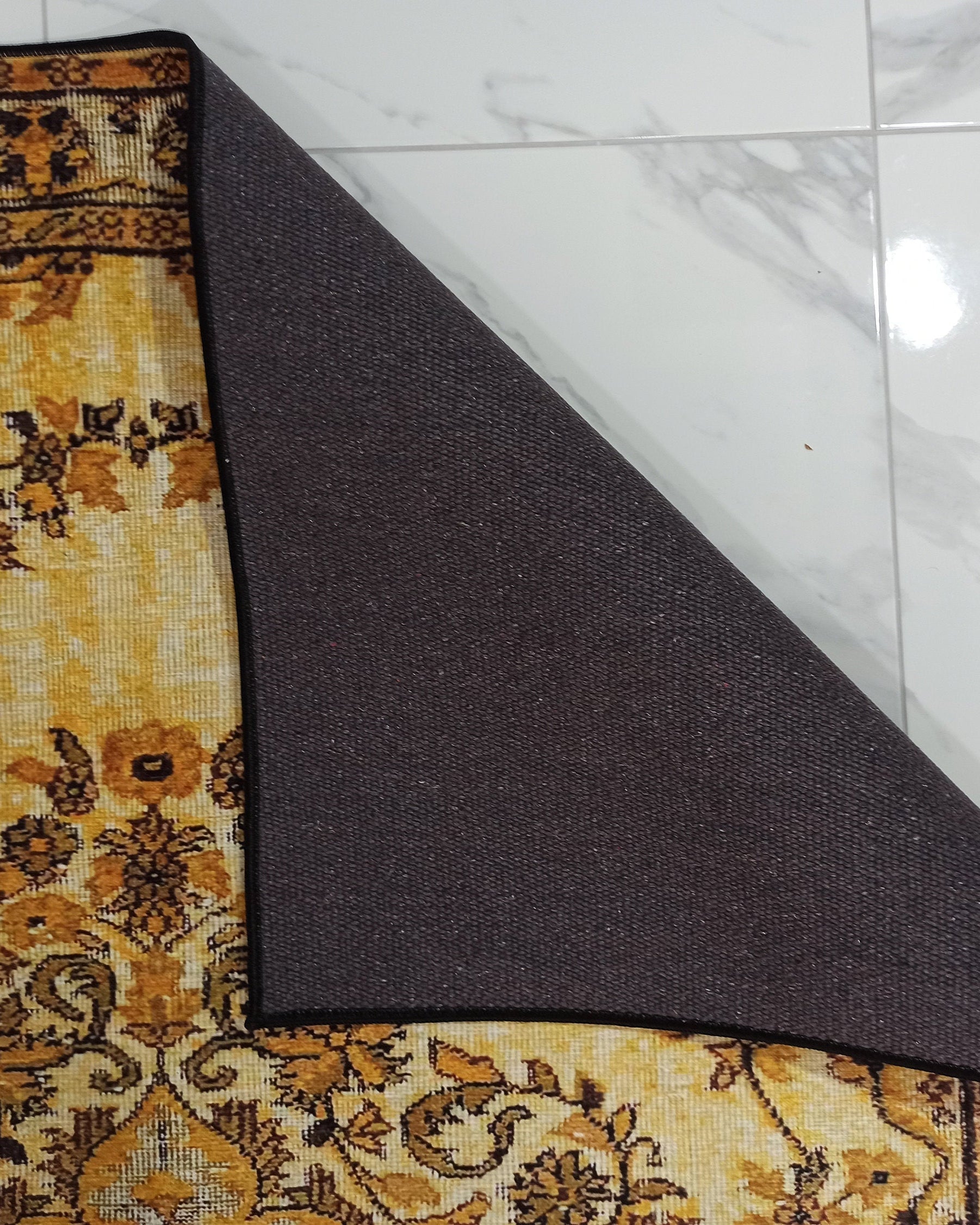 Lydia Rug Turkish faded yellow & Black Rug