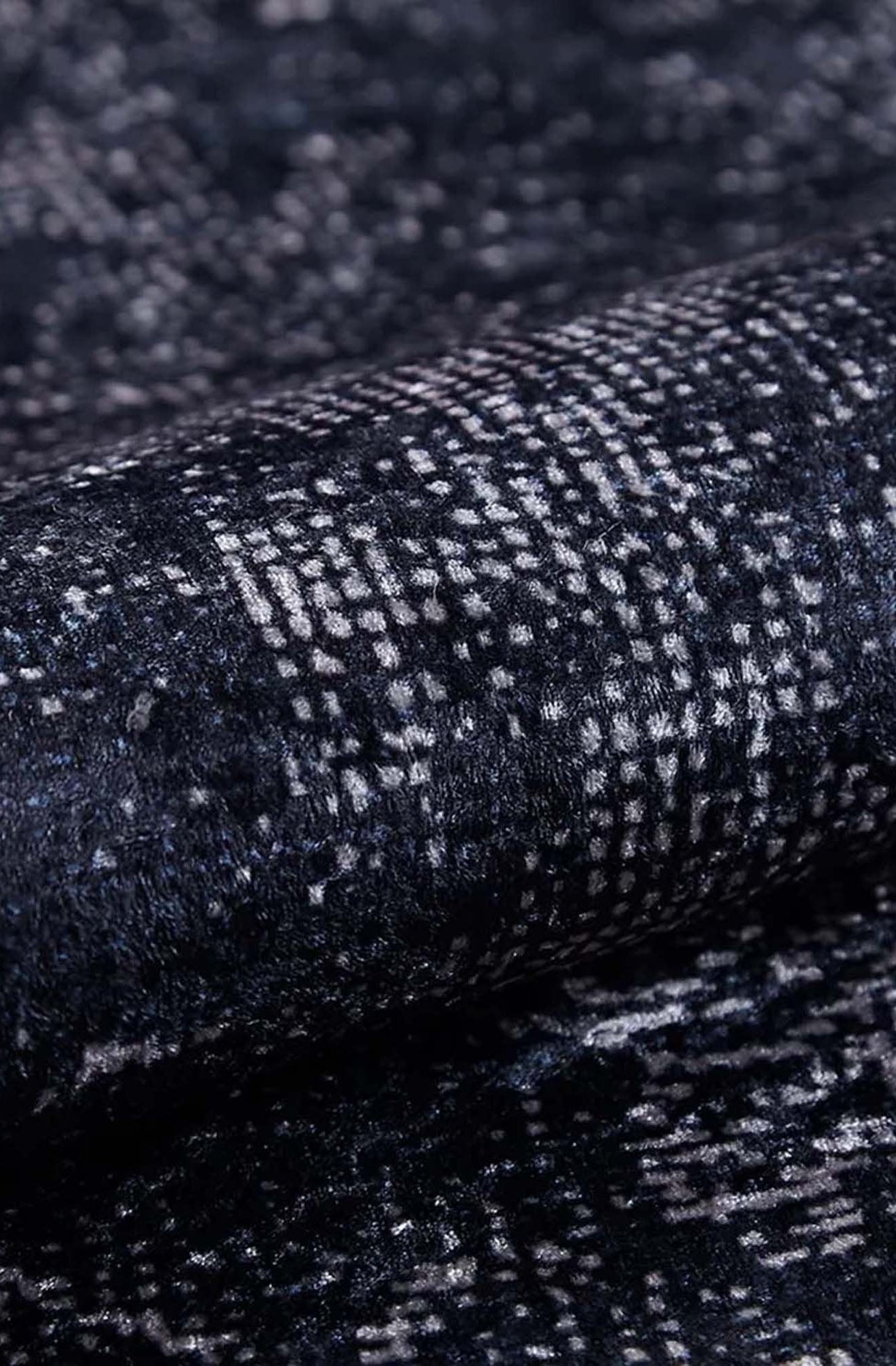 Magna Turkish White Floral Black Rug