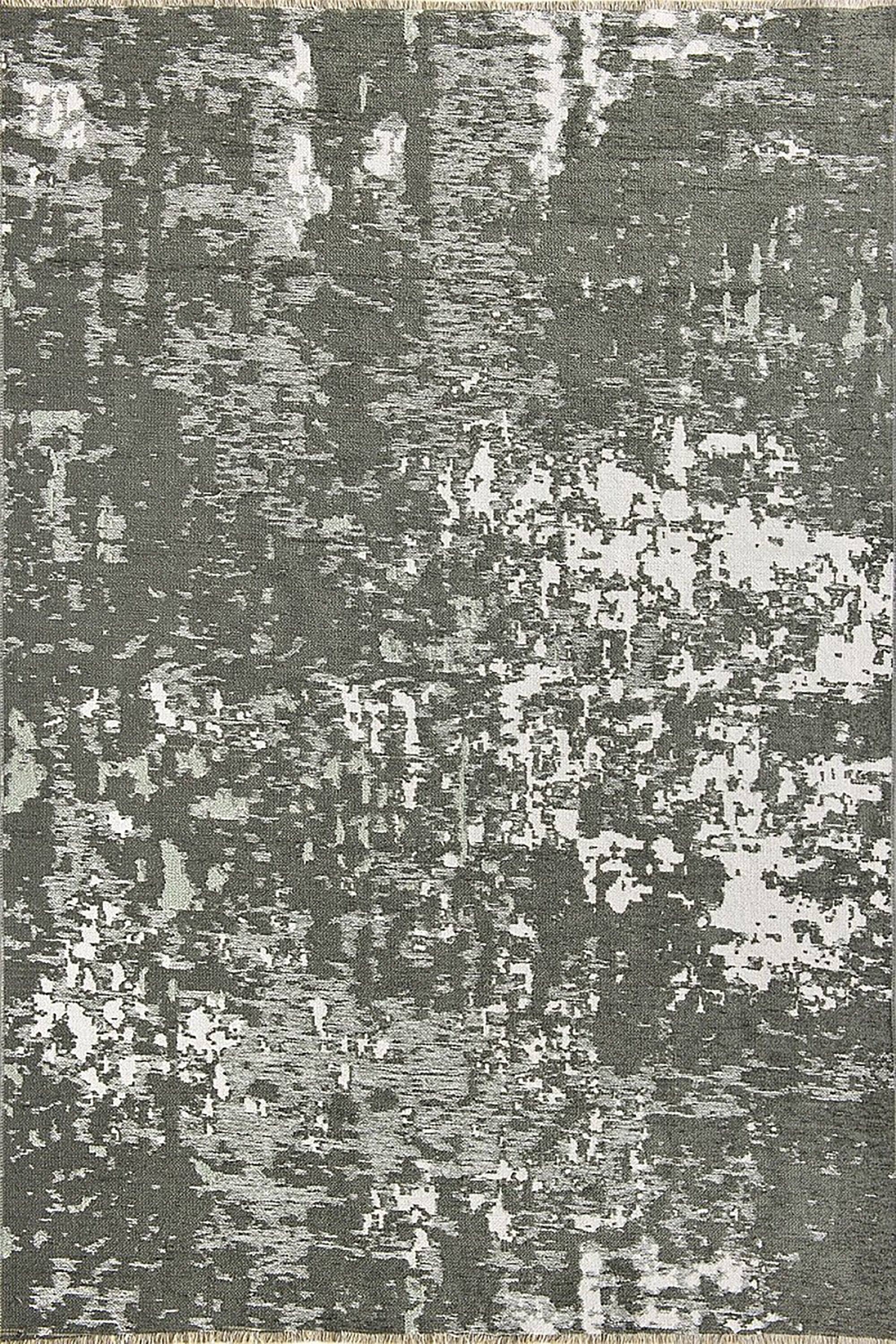 Maka Rug Abstract Kilim Reversible Gray Beige Runner