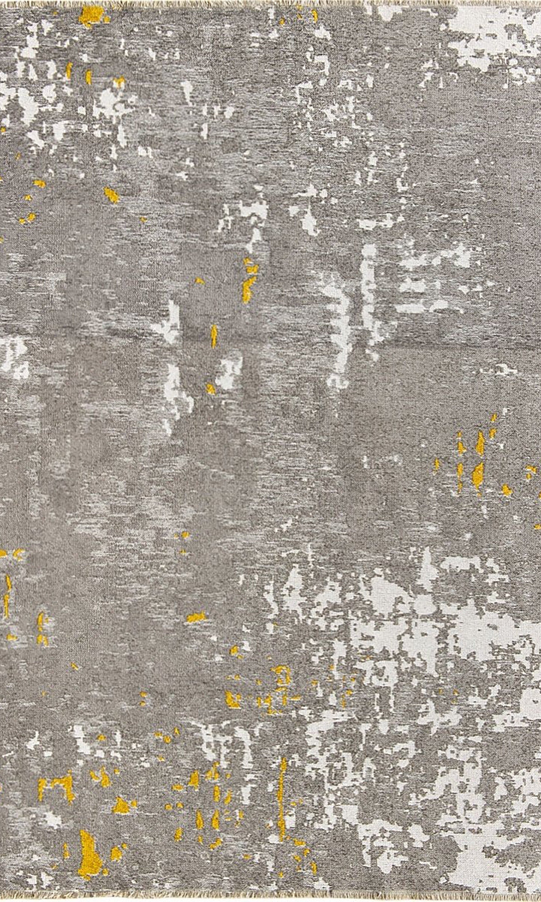 Maka Runner Abstract Kilim Gray Yellow Runner