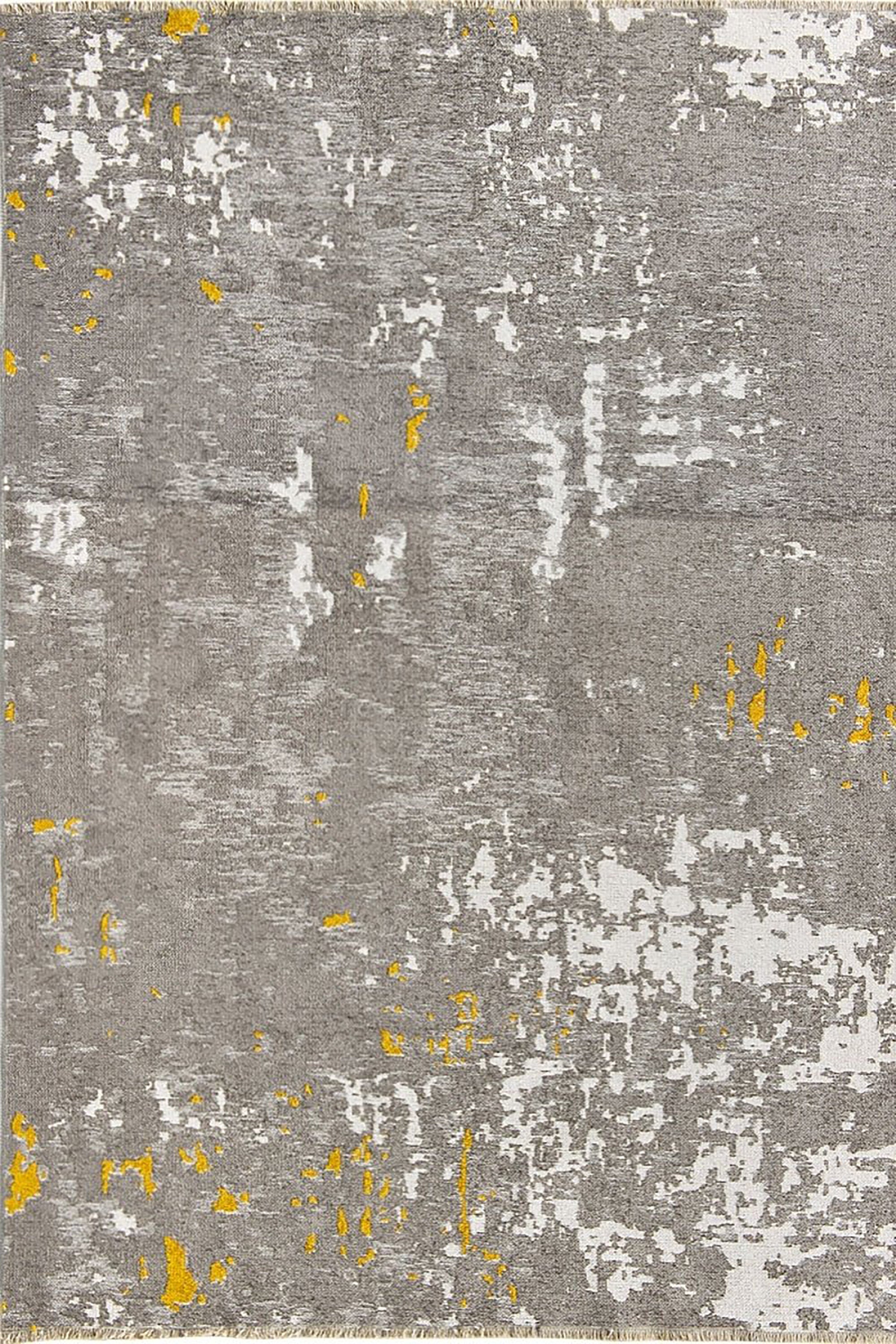 Maka Runner Abstract Kilim Gray Yellow Runner