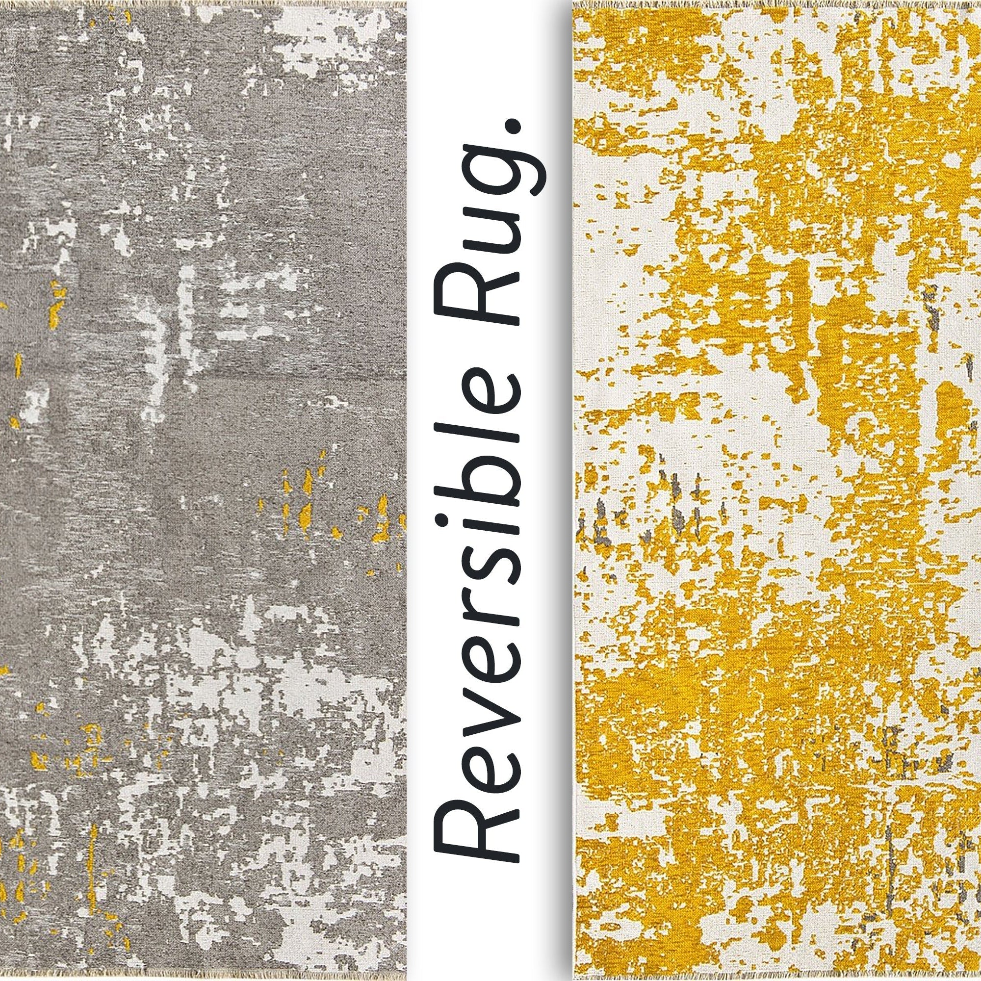 Maka Runner Abstract Kilim Gray Yellow Runner