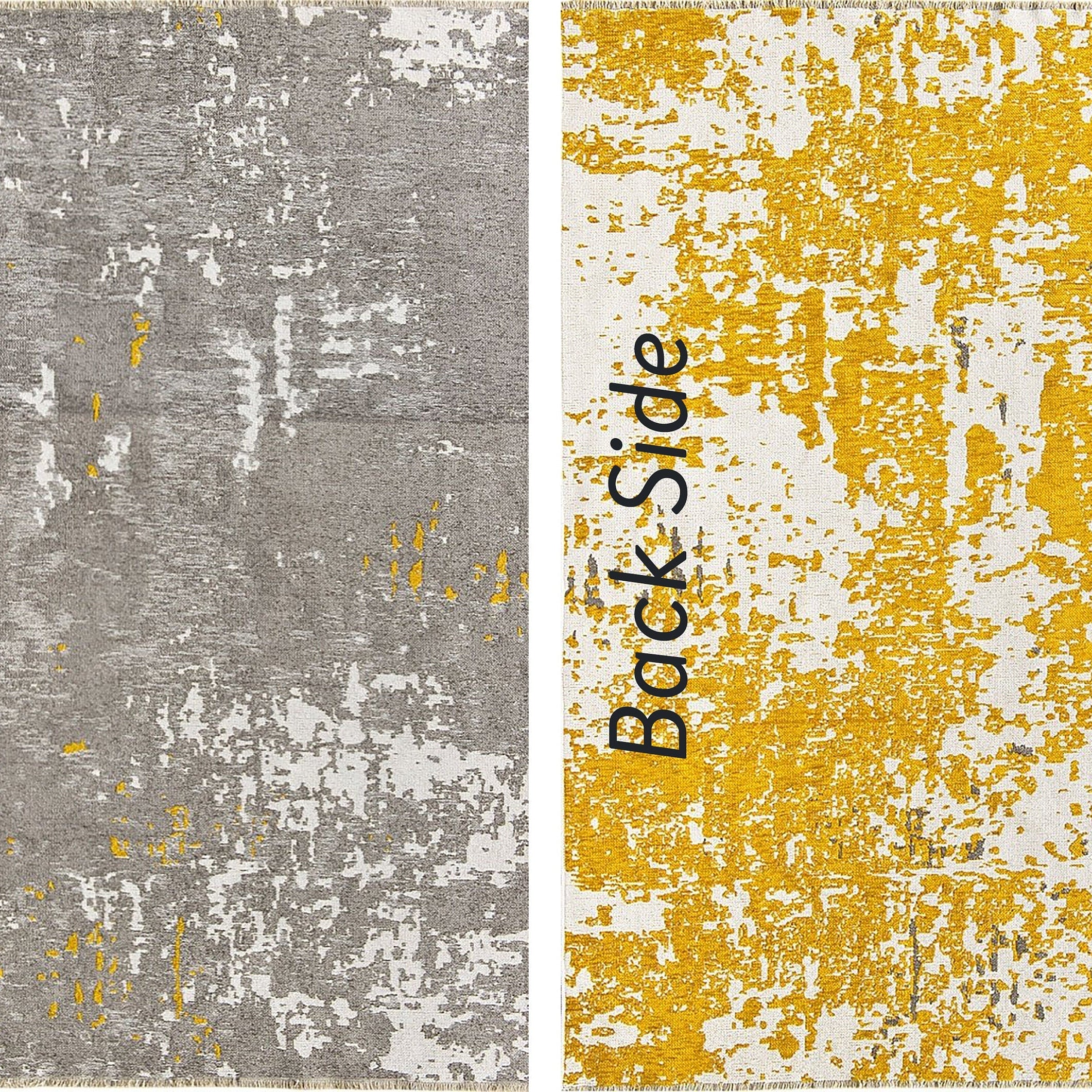 Maka Runner Abstract Kilim Gray Yellow Runner