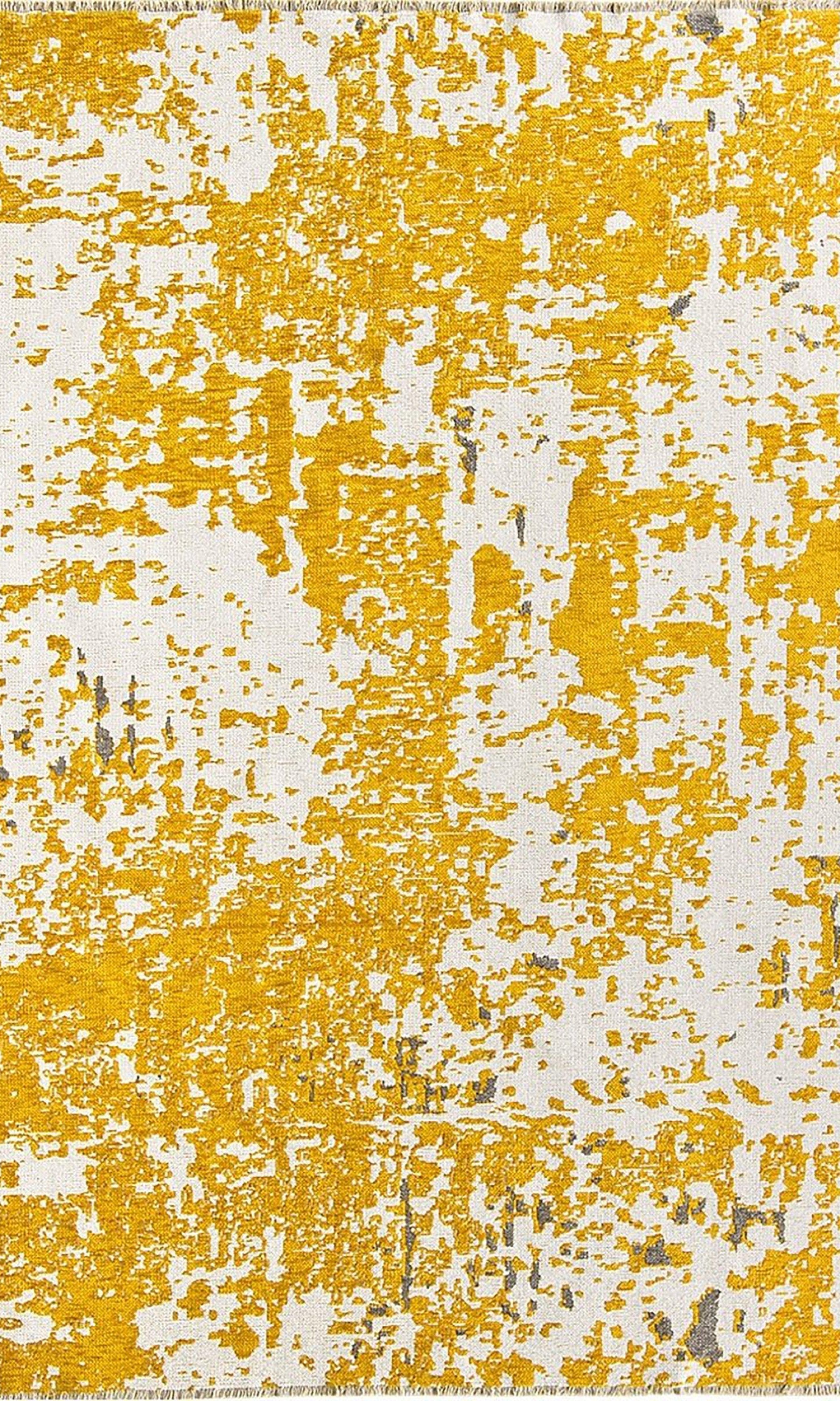 Maka Runner Abstract Kilim Gray Yellow Runner