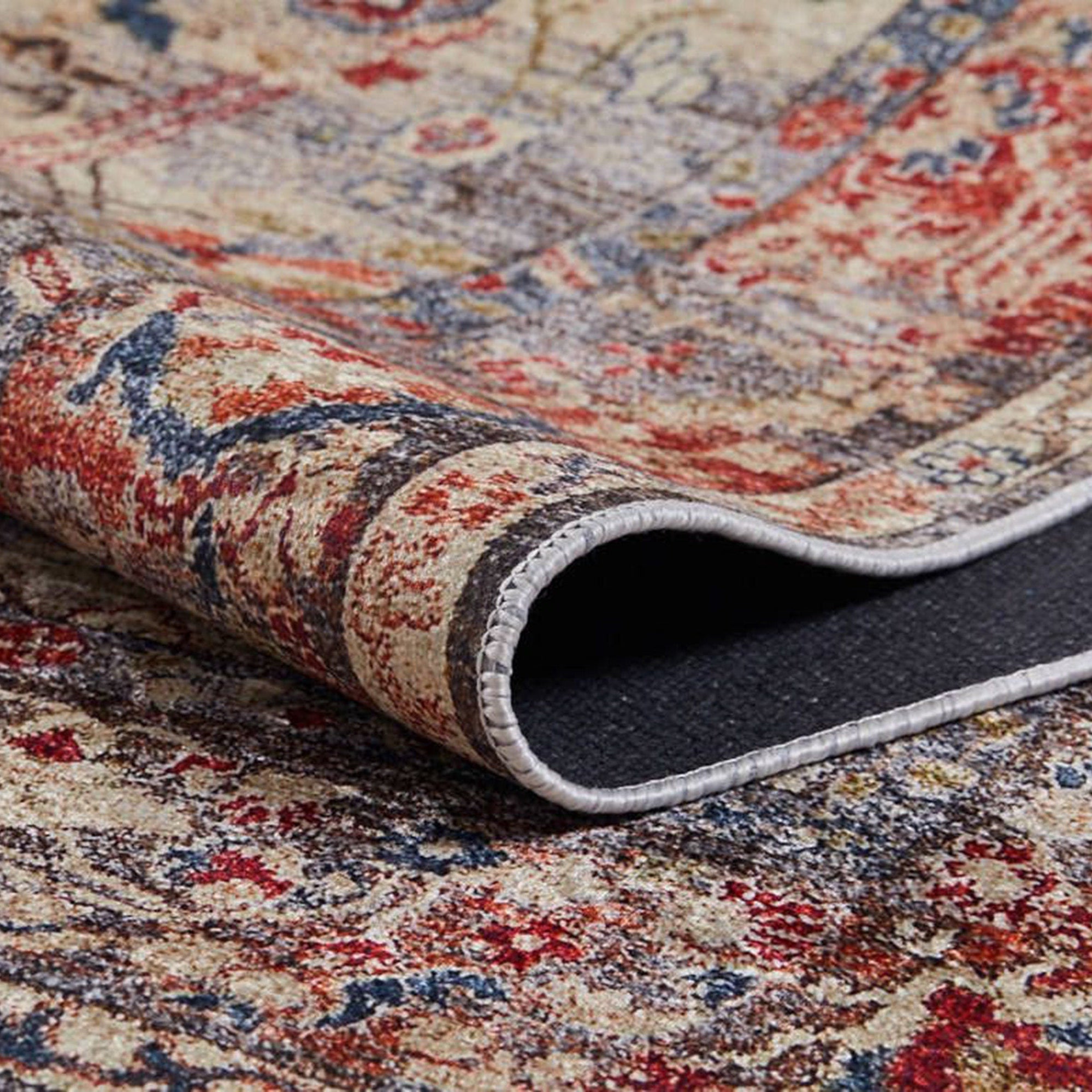 Marita Warm Turkish Oushak Beige Red Rug