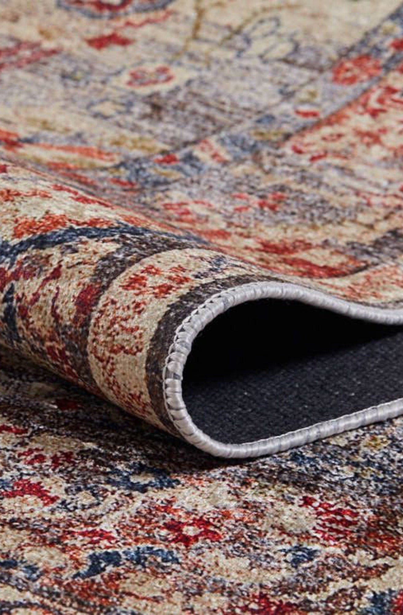 Marita Warm Turkish Oushak Beige Red Rug
