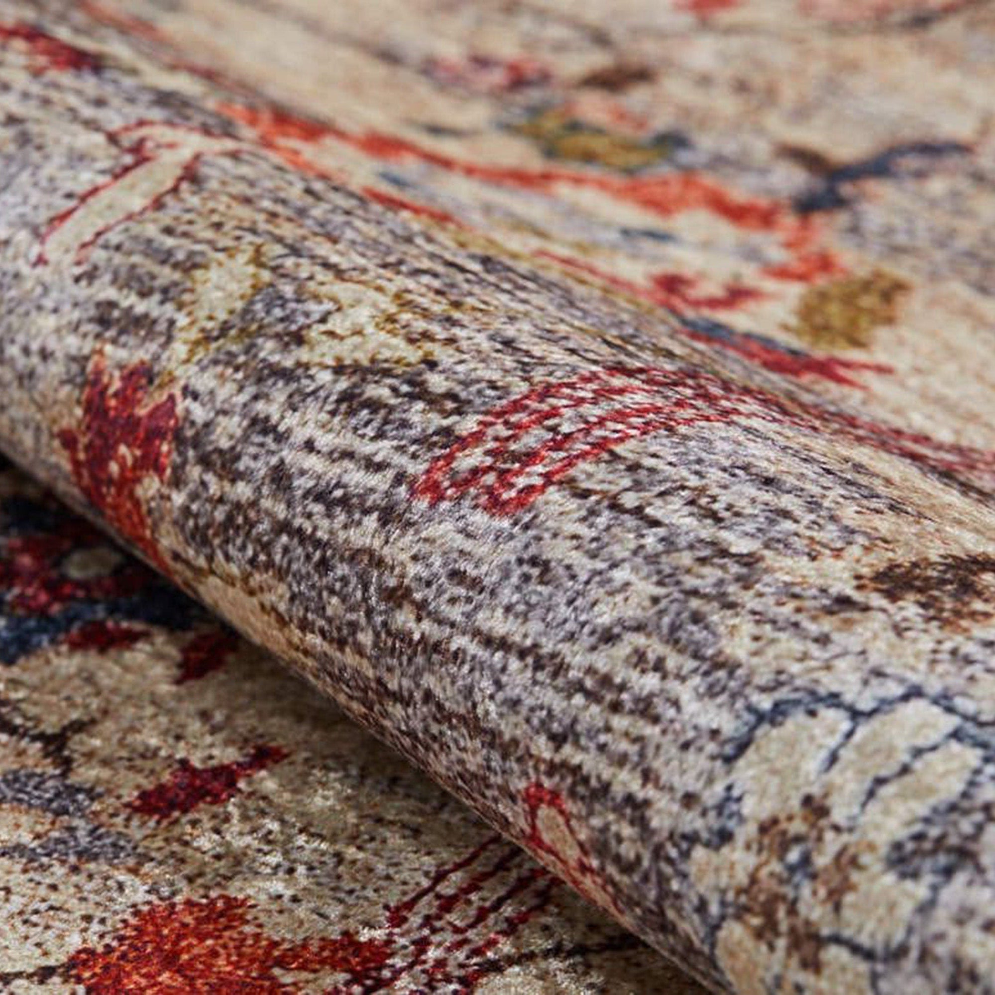 Marita Warm Turkish Oushak Beige Red Rug