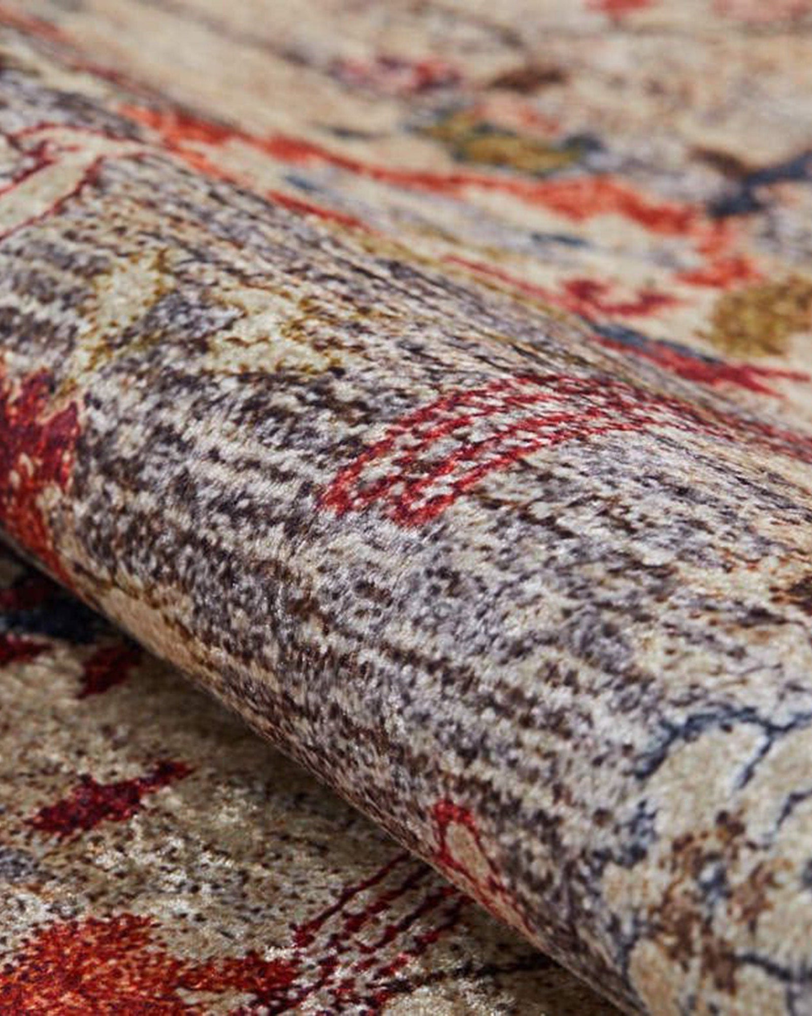 Marita Warm Turkish Oushak Beige Red Rug