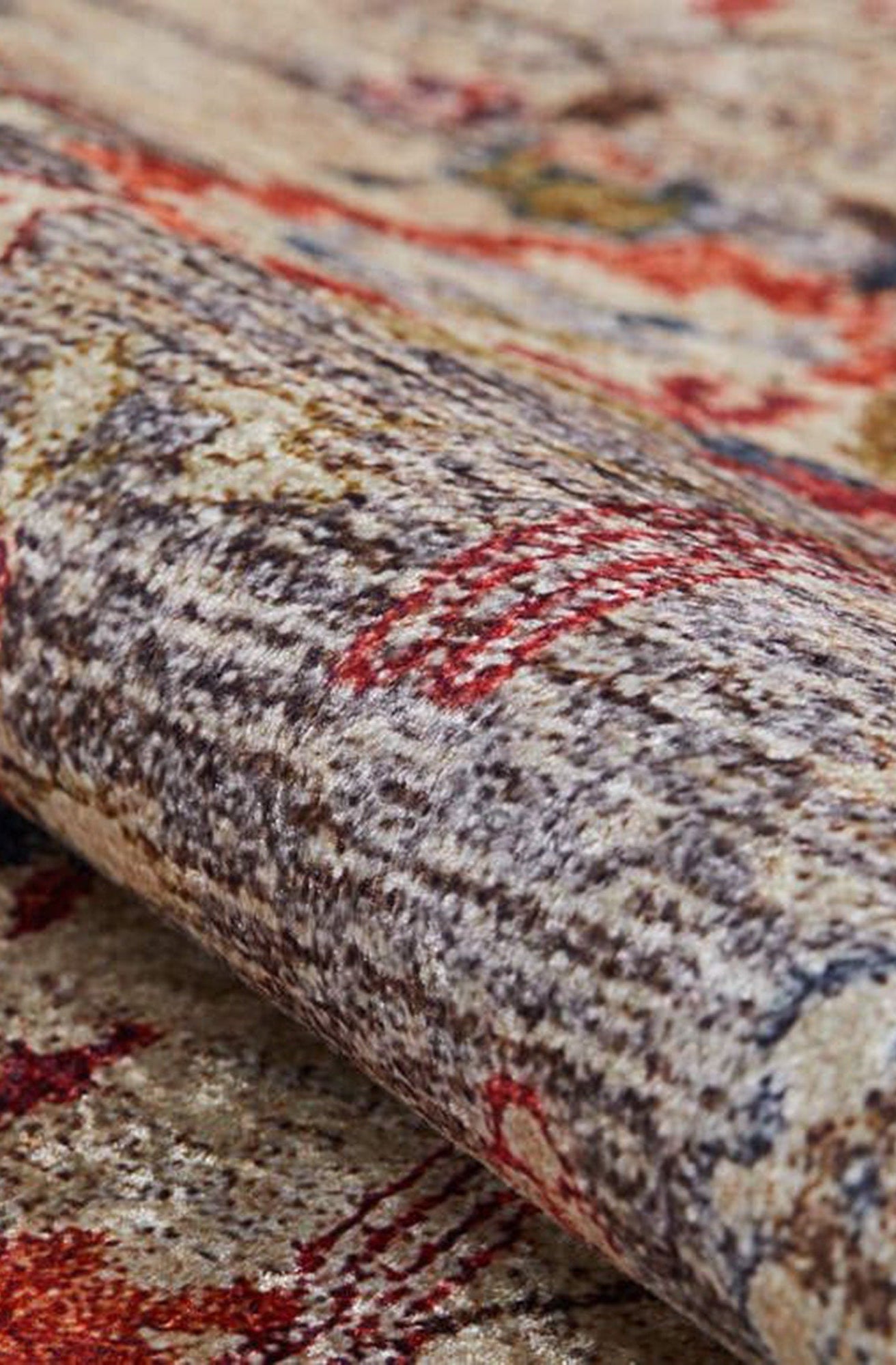 Marita Warm Turkish Oushak Beige Red Rug