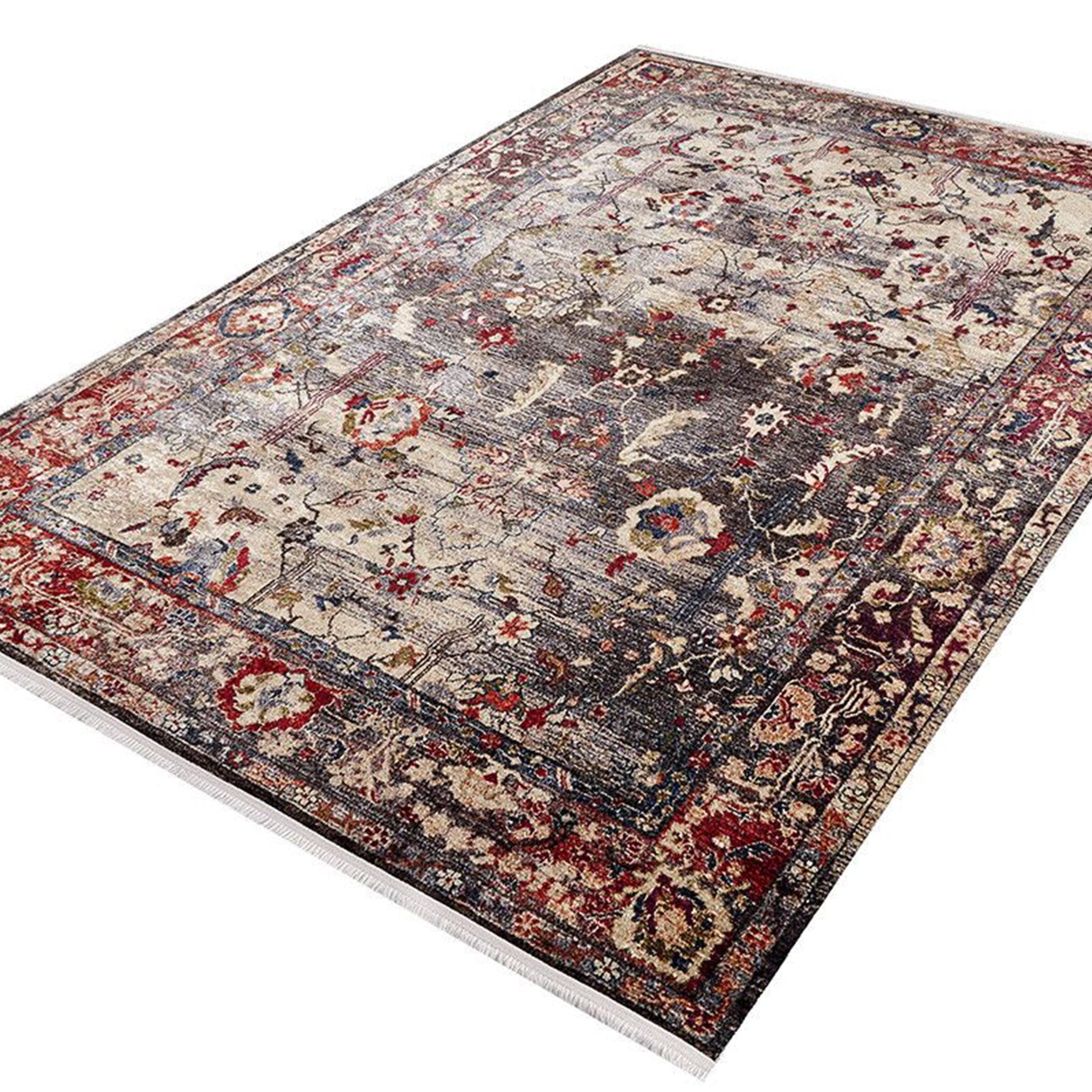 Marita Warm Turkish Oushak Beige Red Rug