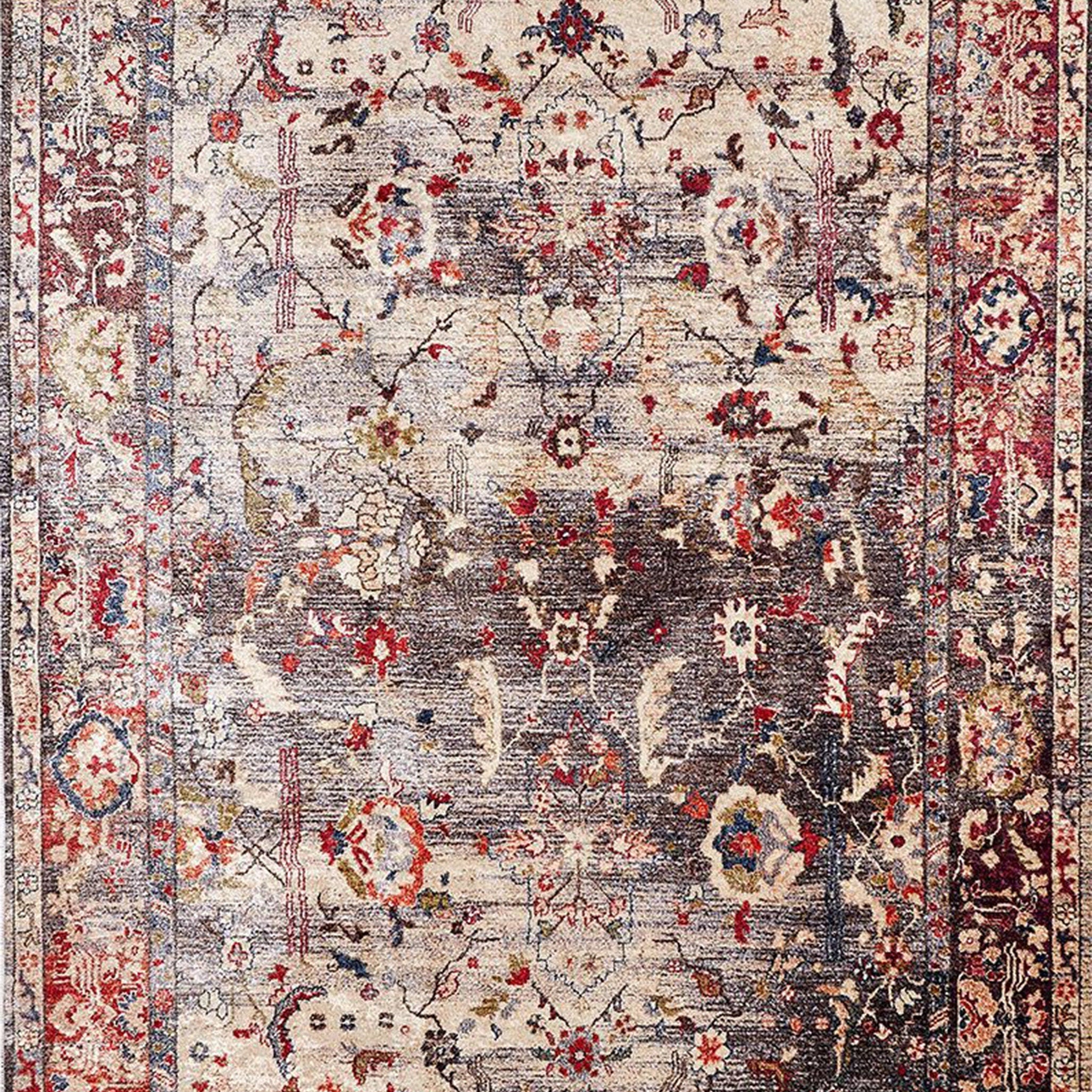 Marita Warm Turkish Oushak Beige Red Rug