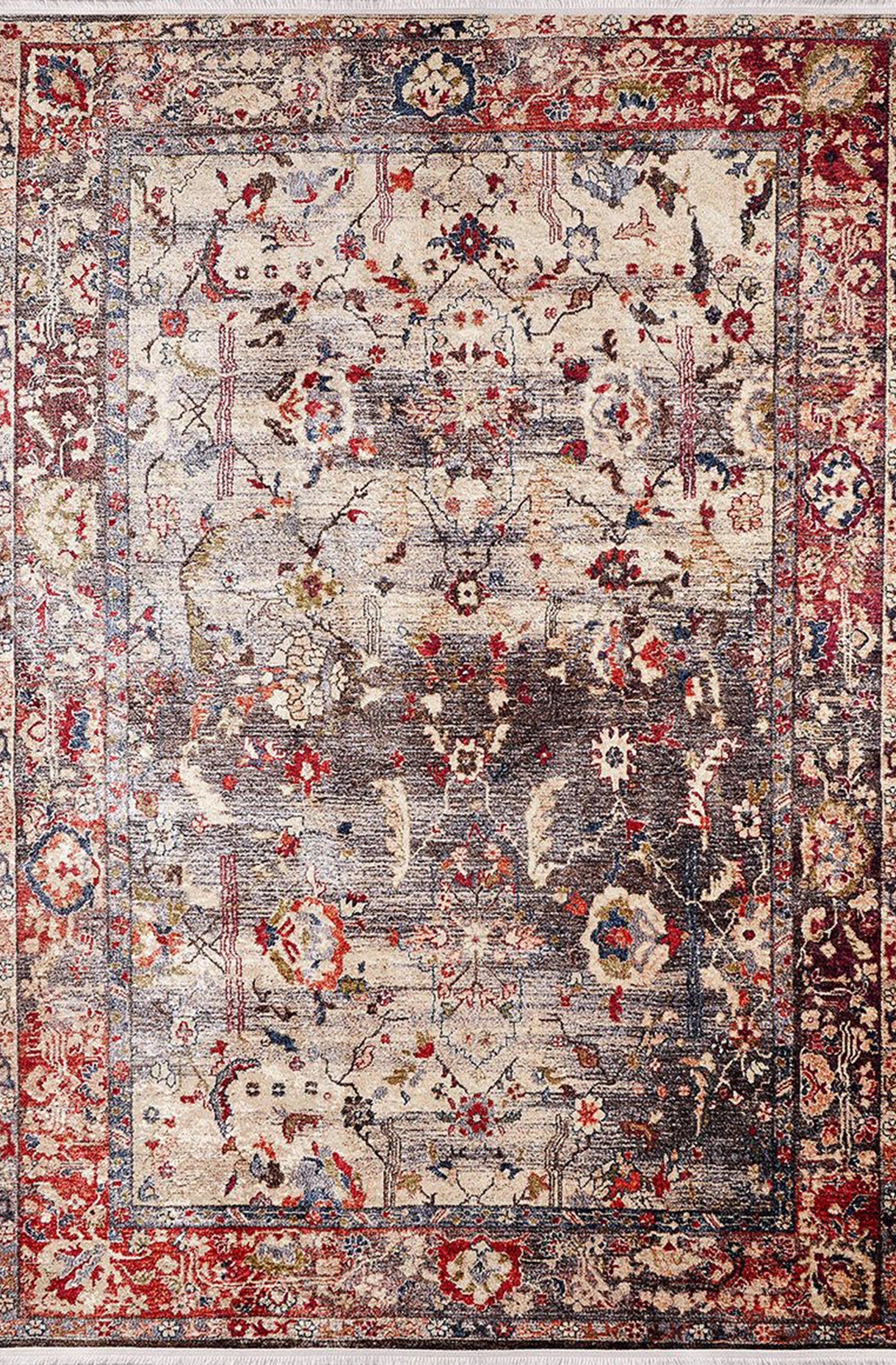 Marita Warm Turkish Oushak Beige Red Rug