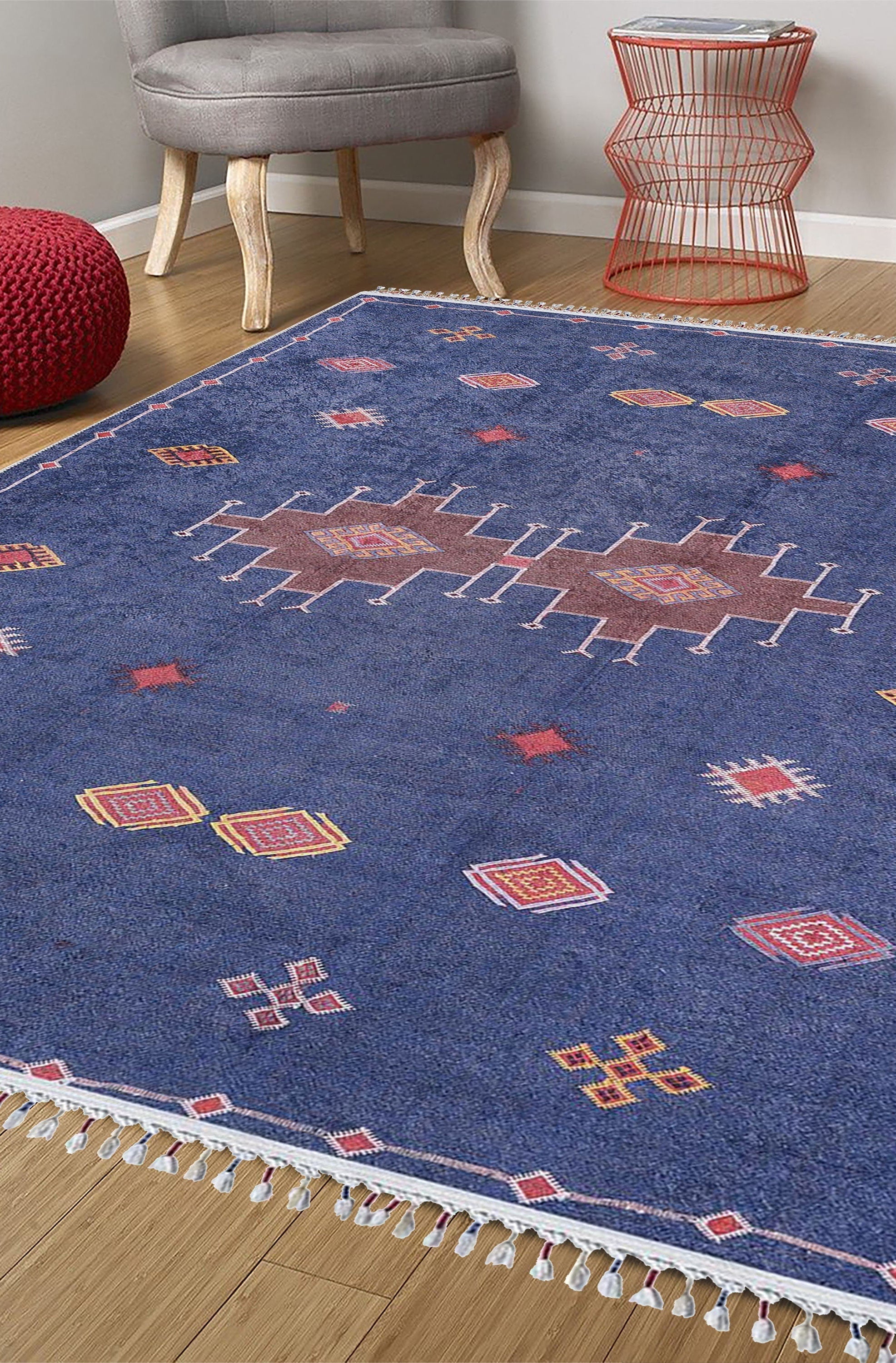 Marta Turkish Navy Blue Kilim Rug