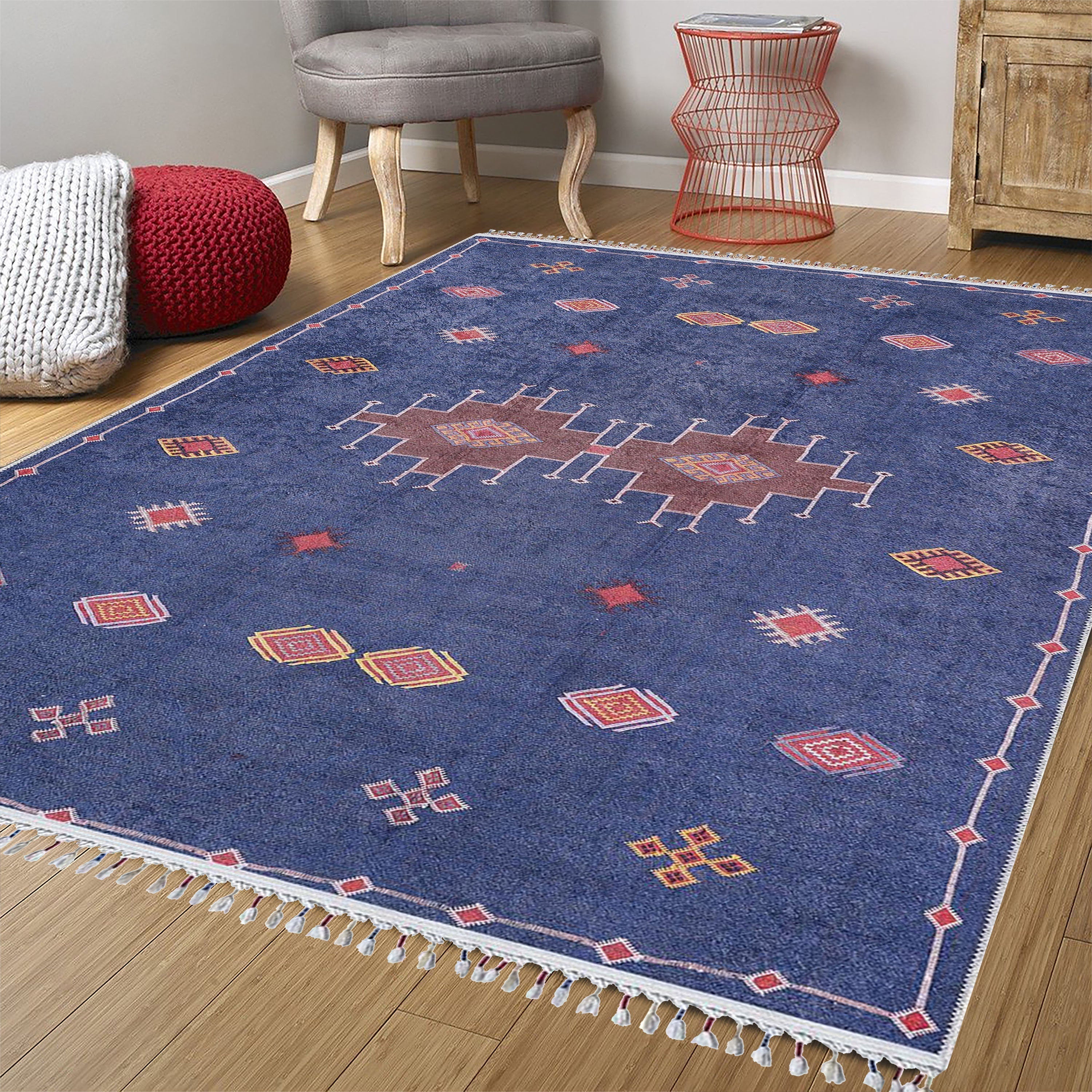Marta Turkish Navy Blue Kilim Rug