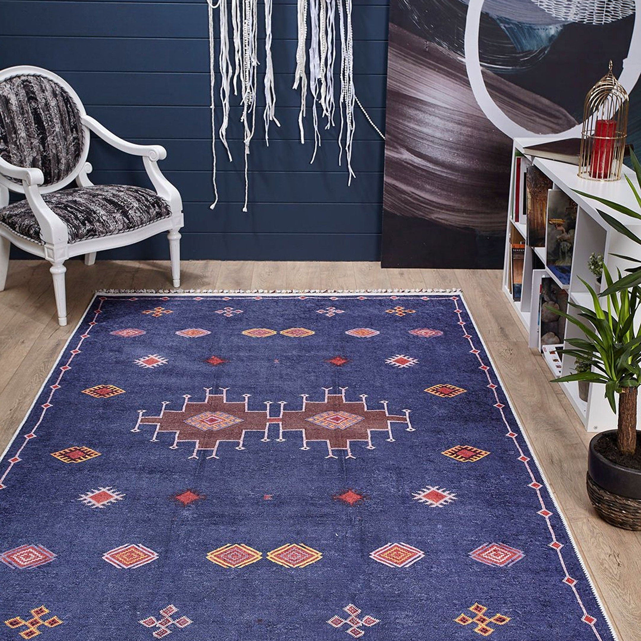 Marta Turkish Navy Blue Kilim Rug