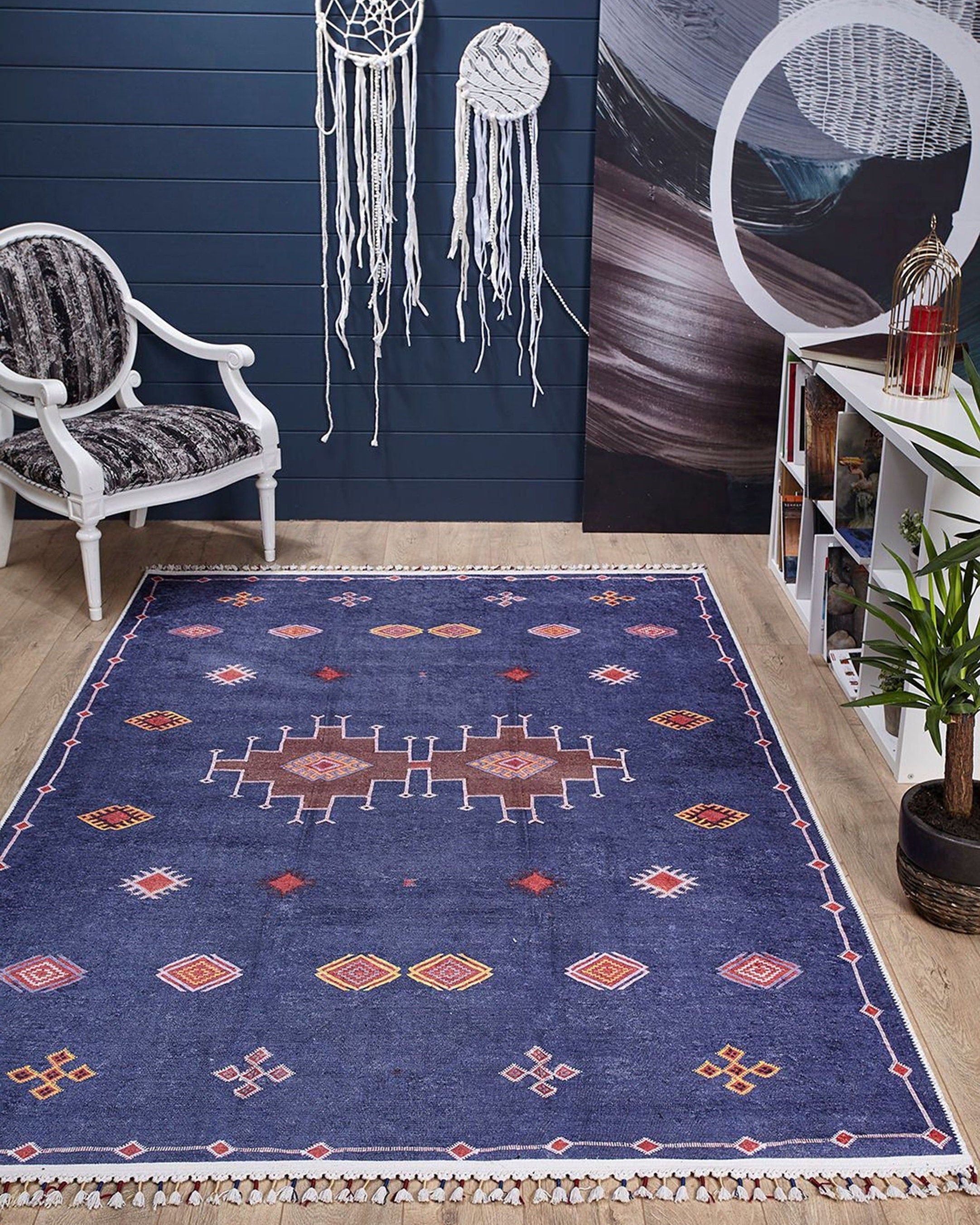 Marta Turkish Navy Blue Kilim Rug