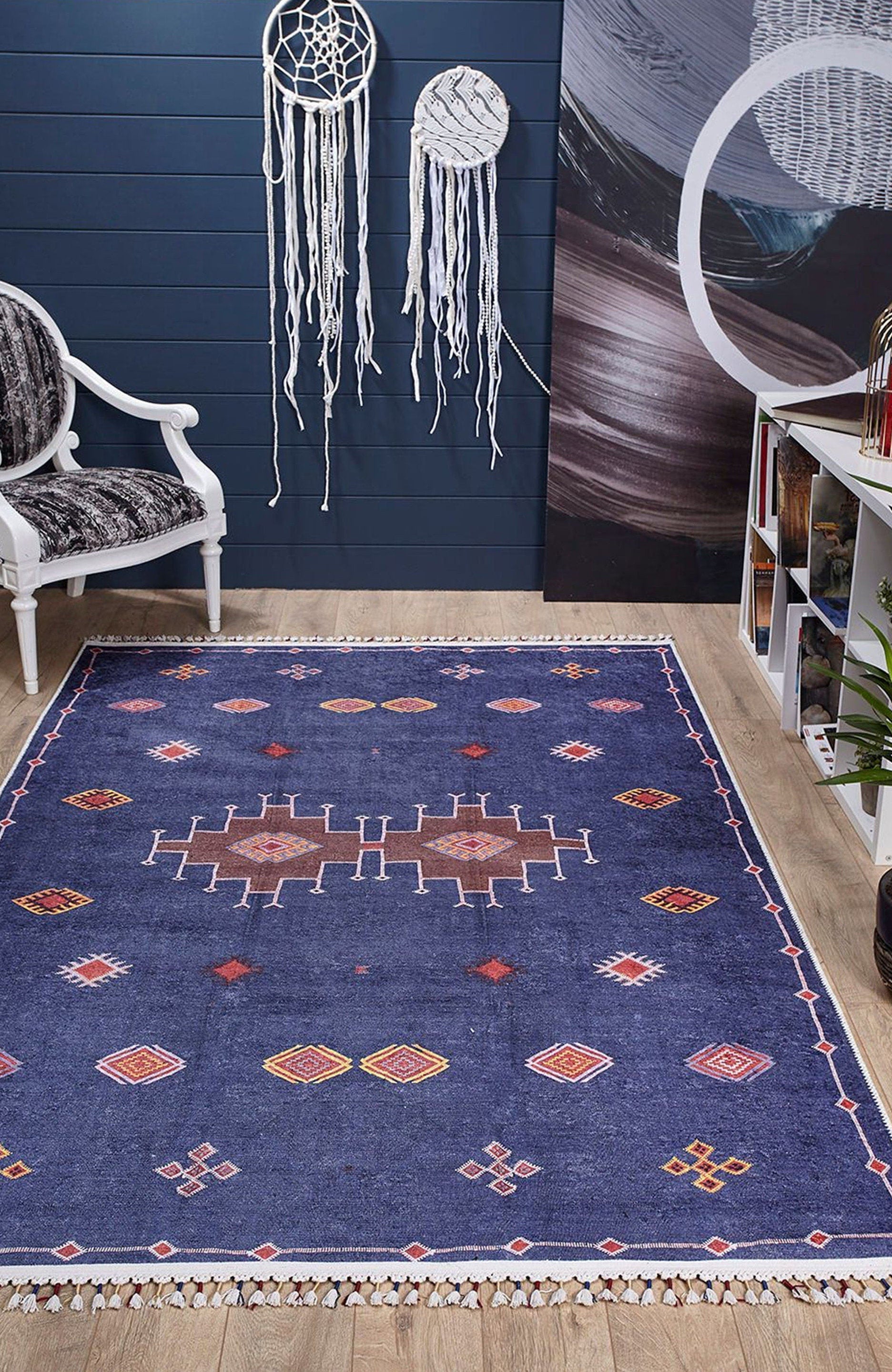 Marta Turkish Navy Blue Kilim Rug