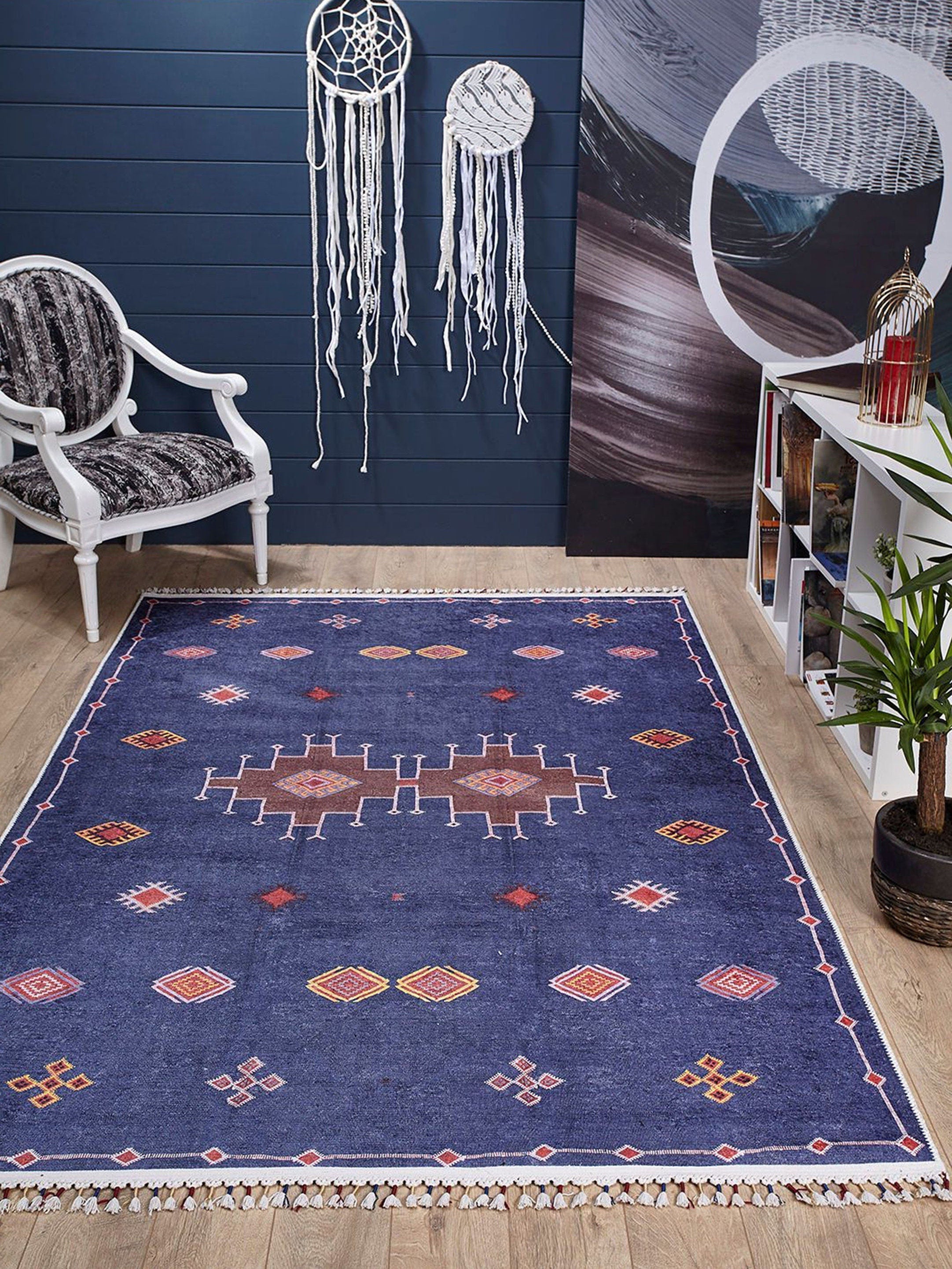 Marta Turkish Navy Blue Kilim Rug