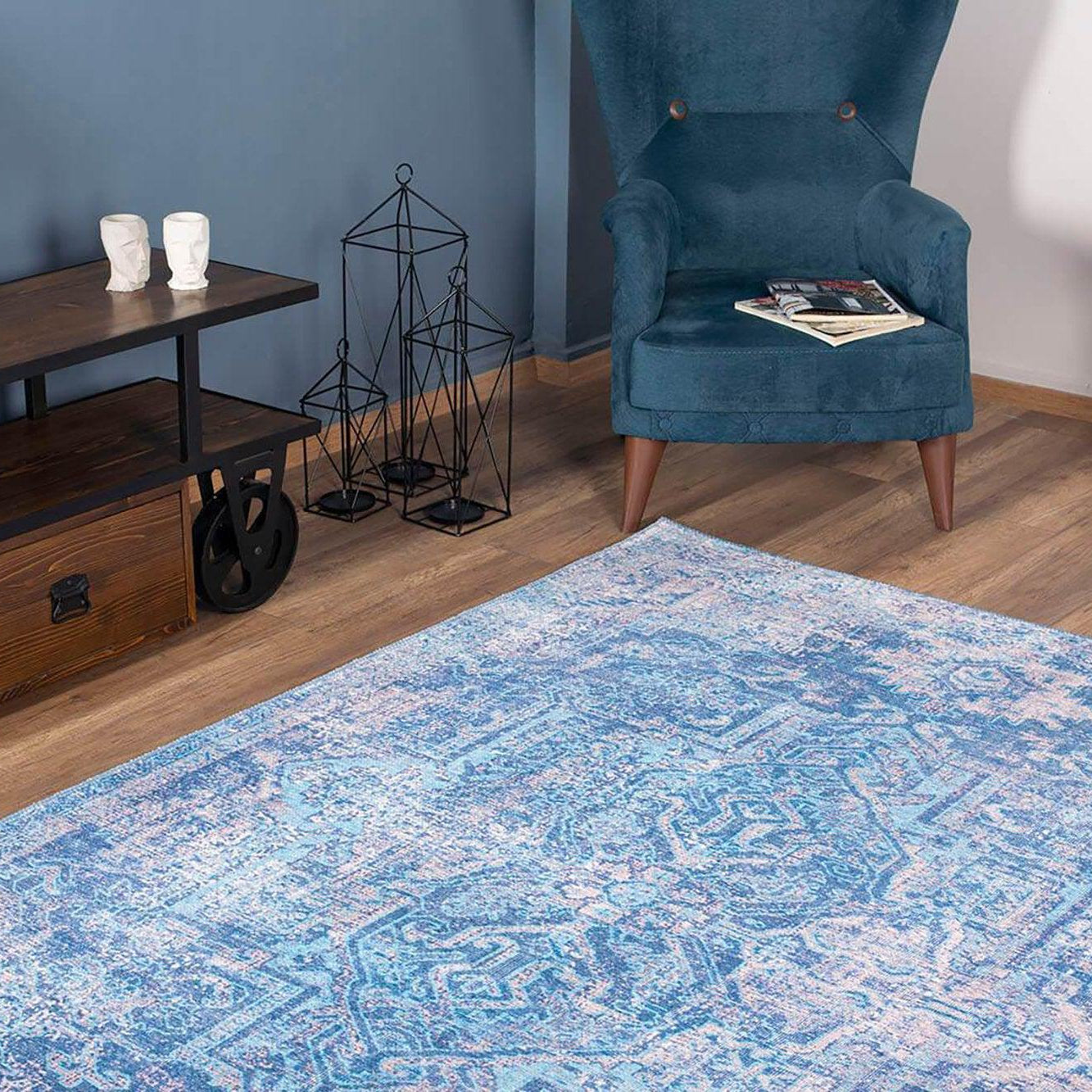 Mavera Blue & Faded Turquoise Persian Rug