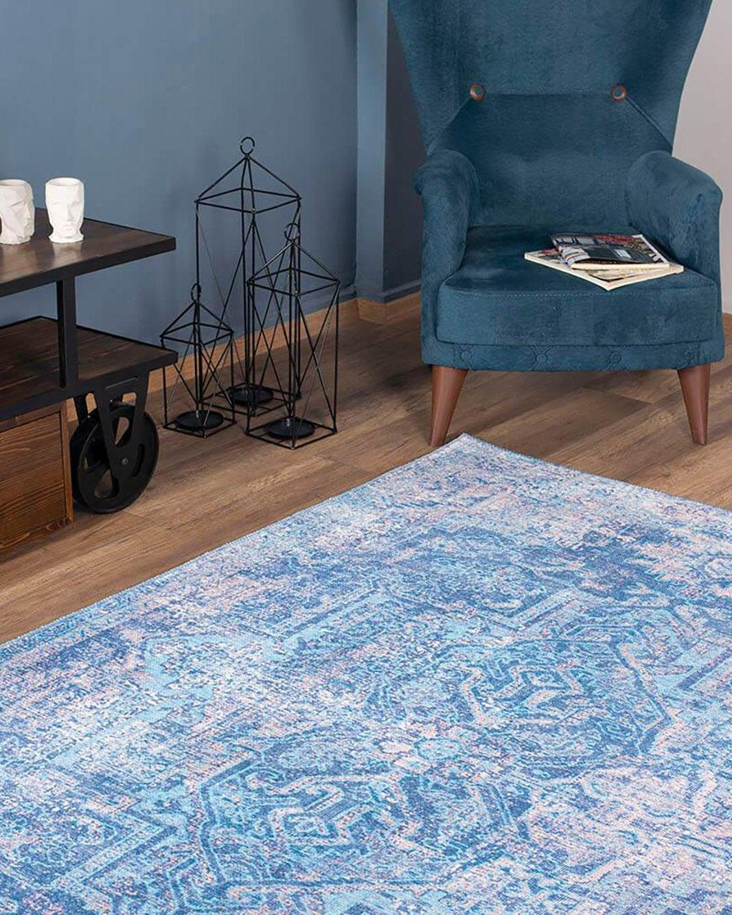 Mavera Blue & Faded Turquoise Persian Rug
