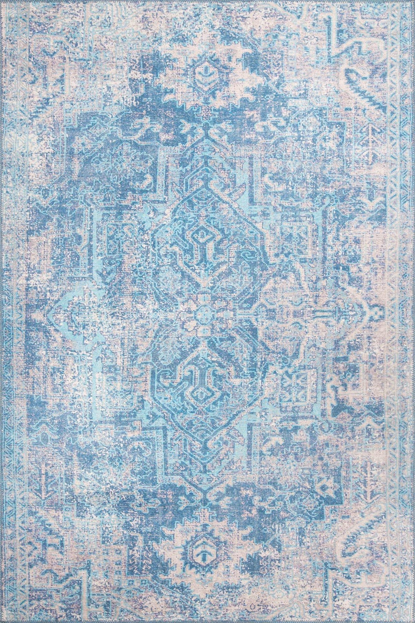 Mavera Blue & Faded Turquoise Persian Rug