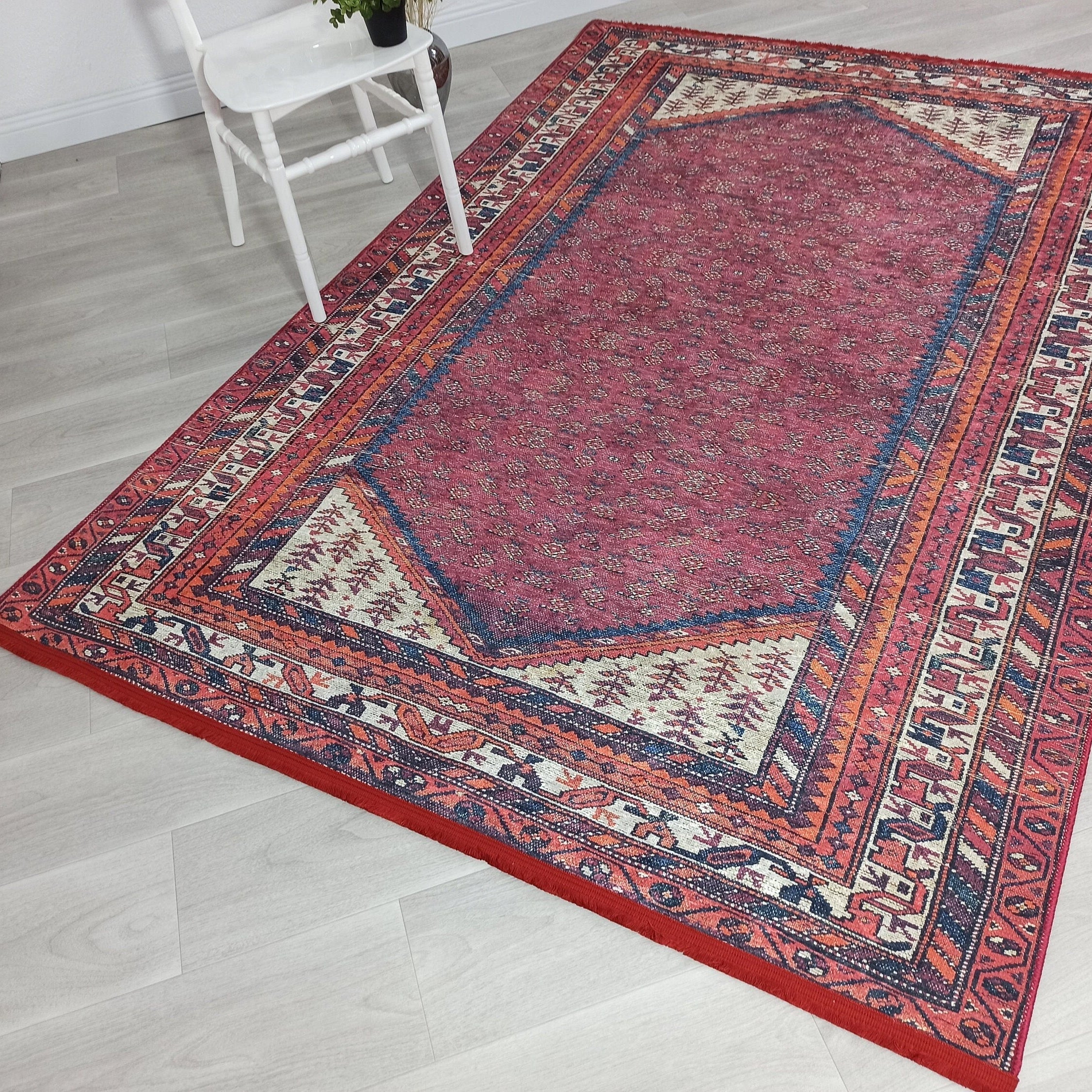 Mayda Turkish Faded Red Rug