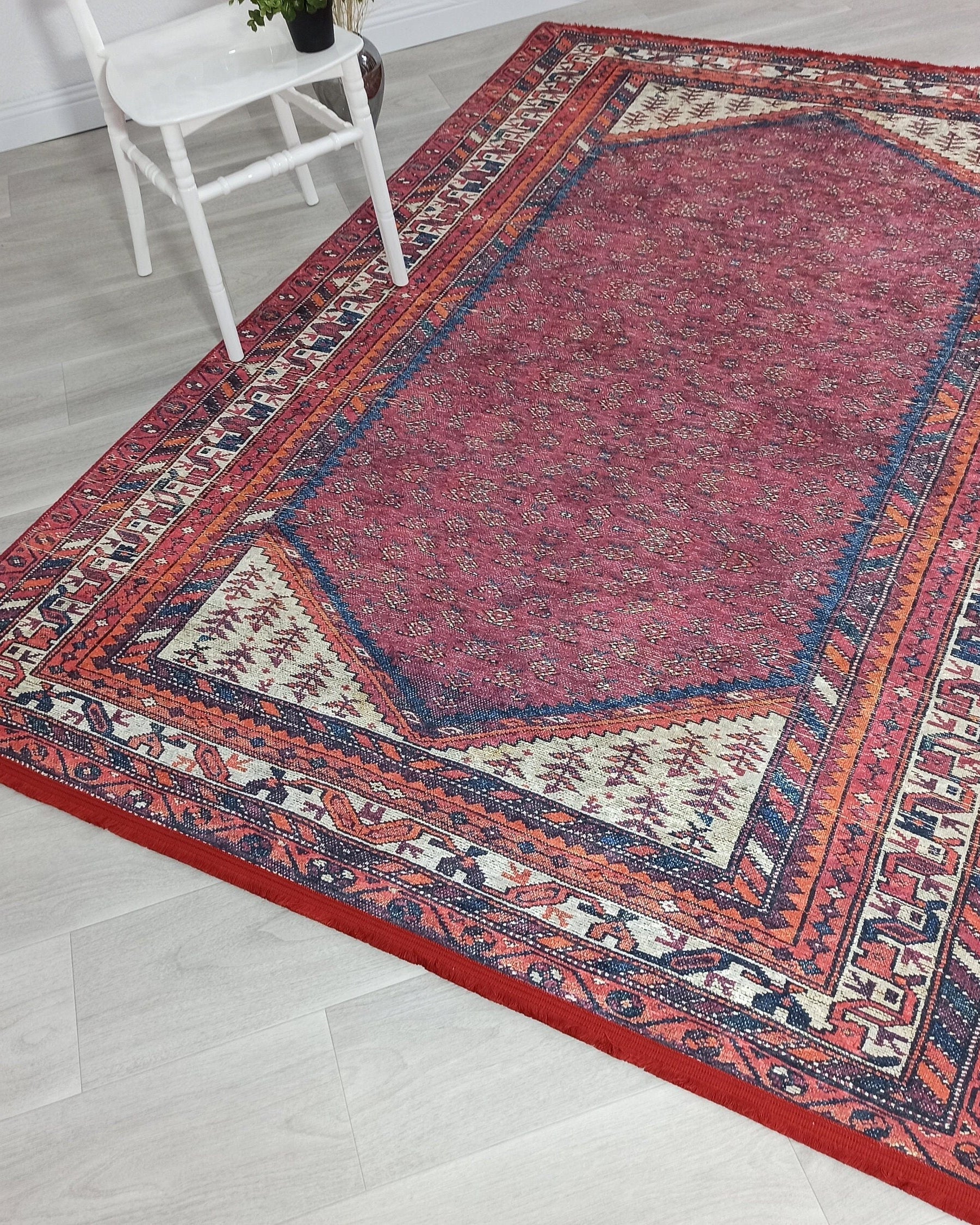 Mayda Turkish Faded Red Rug