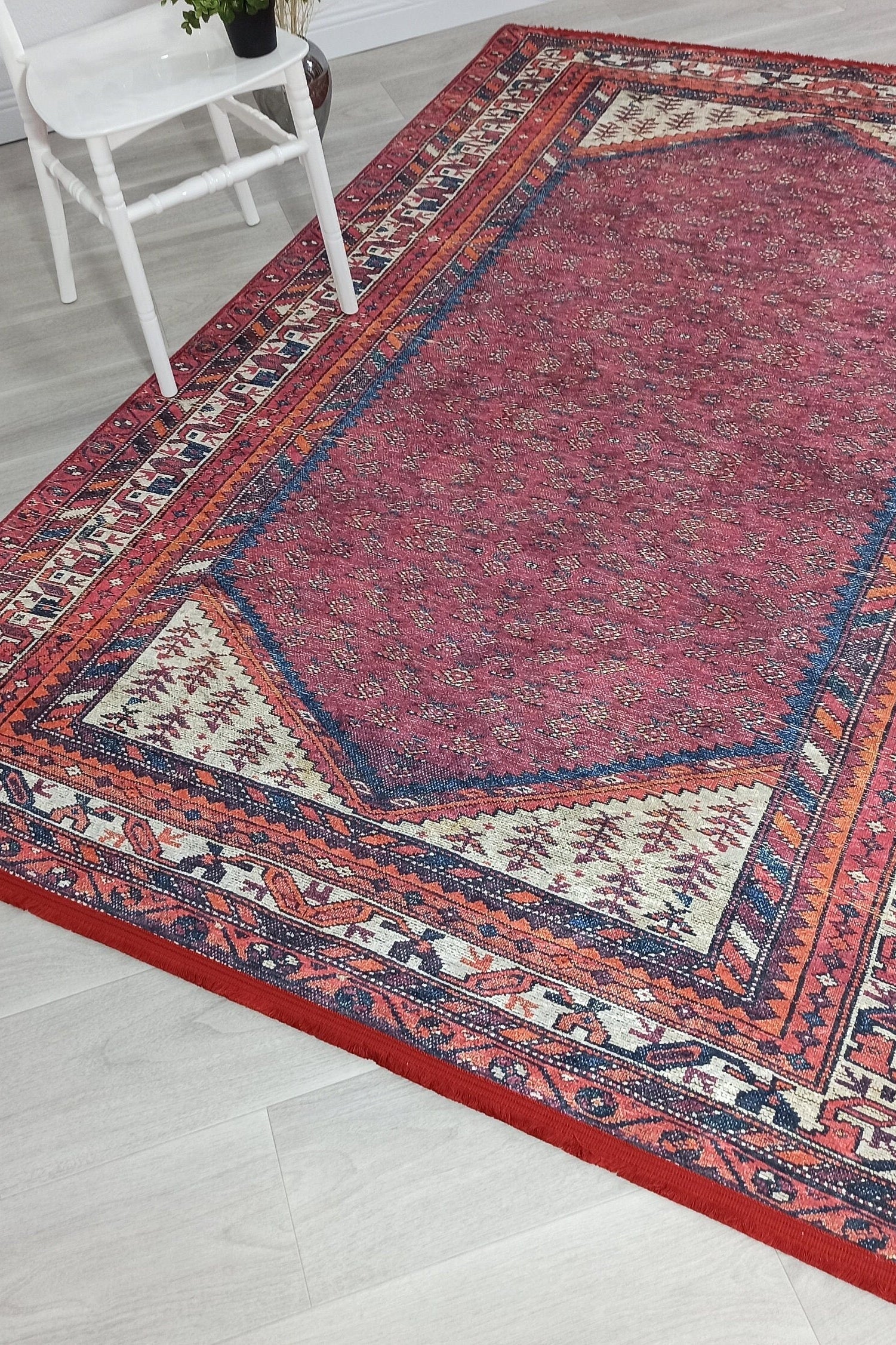 Mayda Turkish Faded Red Rug